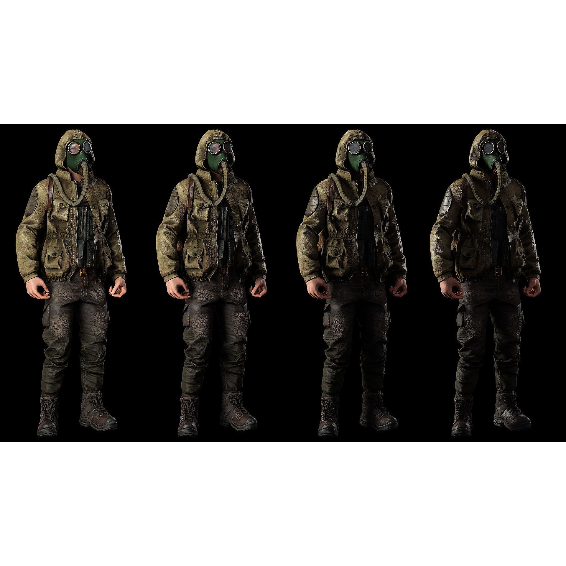 Post Apocalyptic Survivor 3D Model – Low Poly Game Ready Character, FBX - View 6