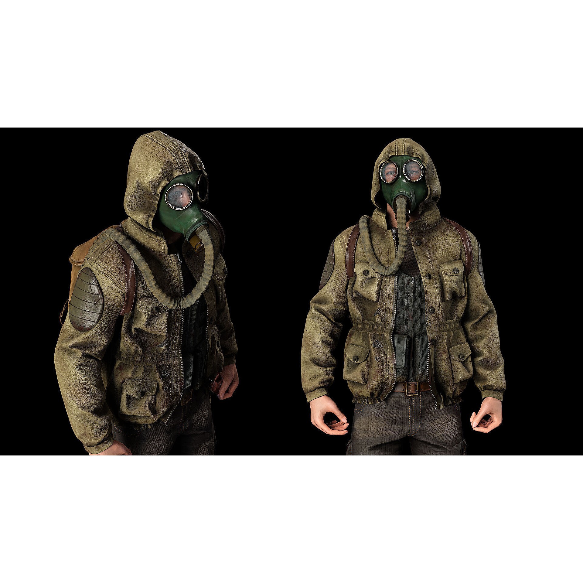 Post Apocalyptic Survivor 3D Model – Low Poly Game Ready Character, FBX - View 7