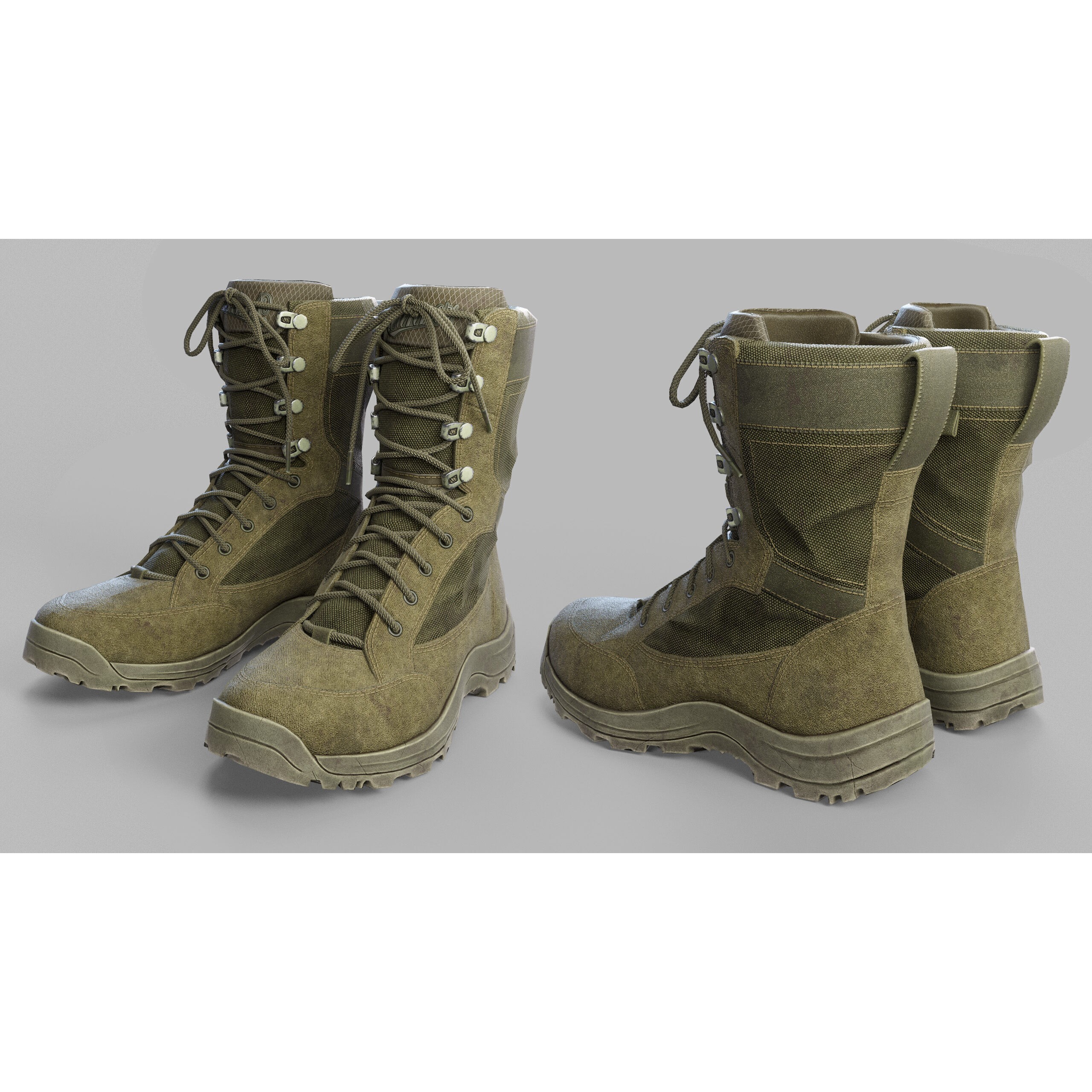 Tactical Boots 3D Model – Low Poly Game-Ready Asset, FBX, OBJ - View 15