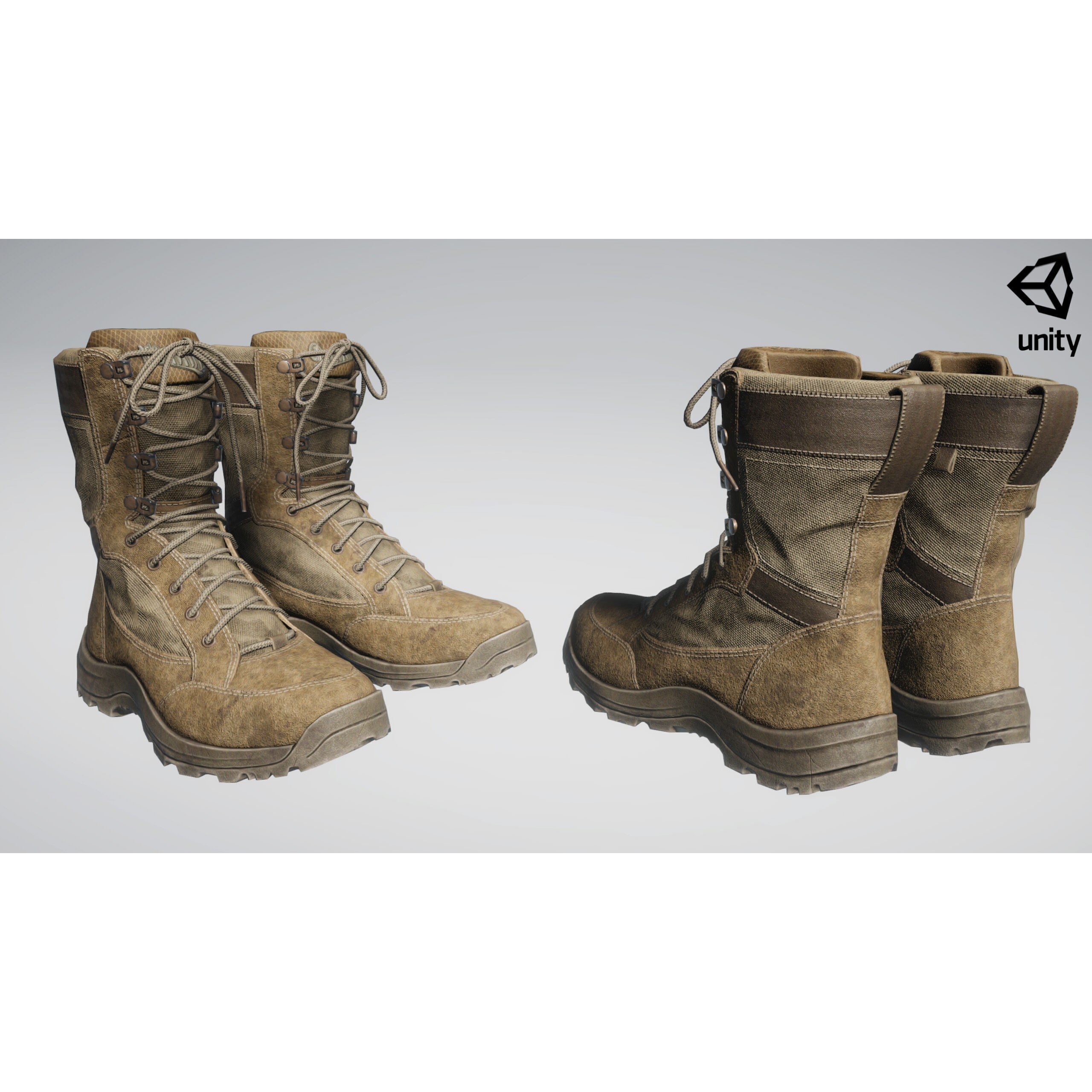 Tactical Boots 3D Model – Low Poly Game-Ready Asset, FBX, OBJ - View 16