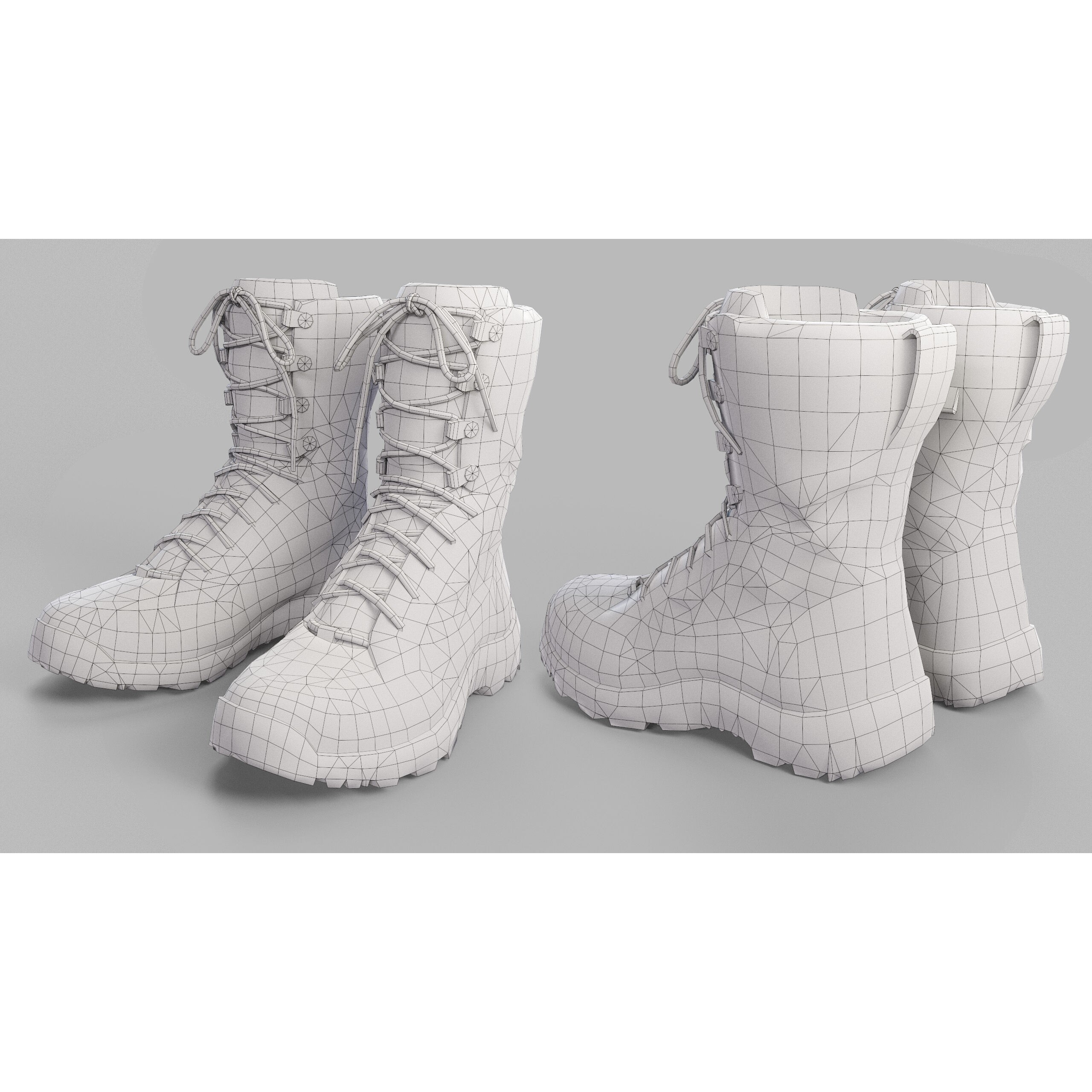 Tactical Boots 3D Model – Low Poly Game-Ready Asset, FBX, OBJ - View 18