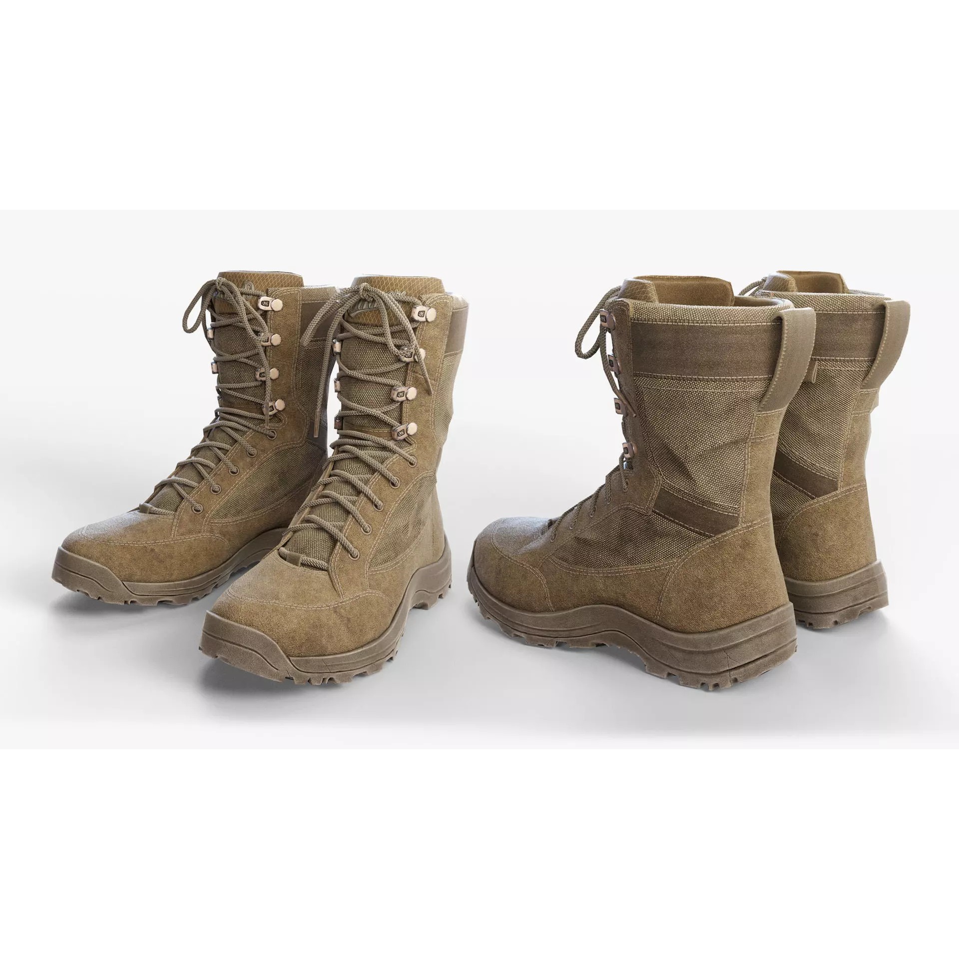 Tactical Boots 3D Model – Low Poly Game-Ready Asset, FBX, OBJ - View 2