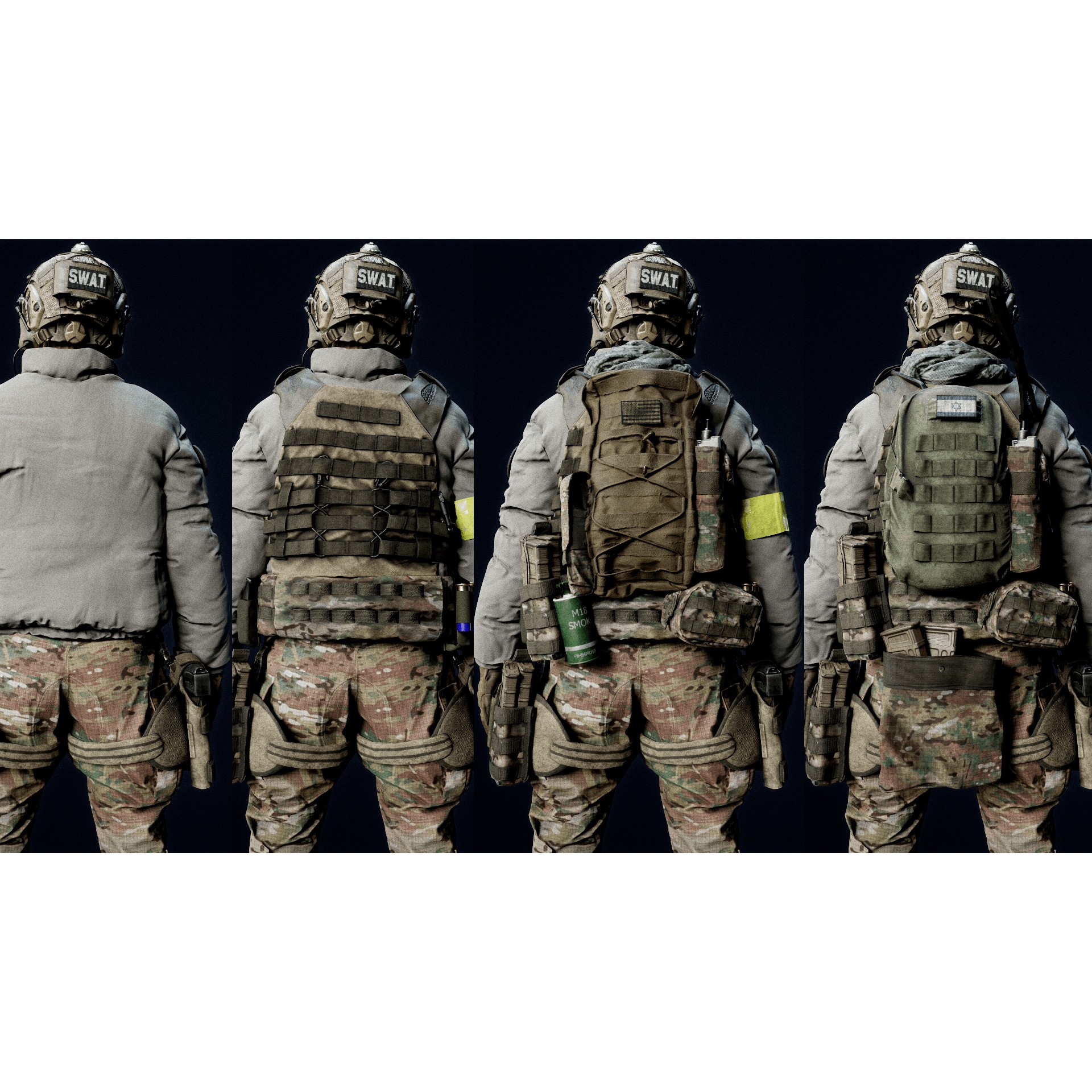 Modular US Soldier 3D Model – Low-Poly Game-Ready Character with PBR Textures - View 10