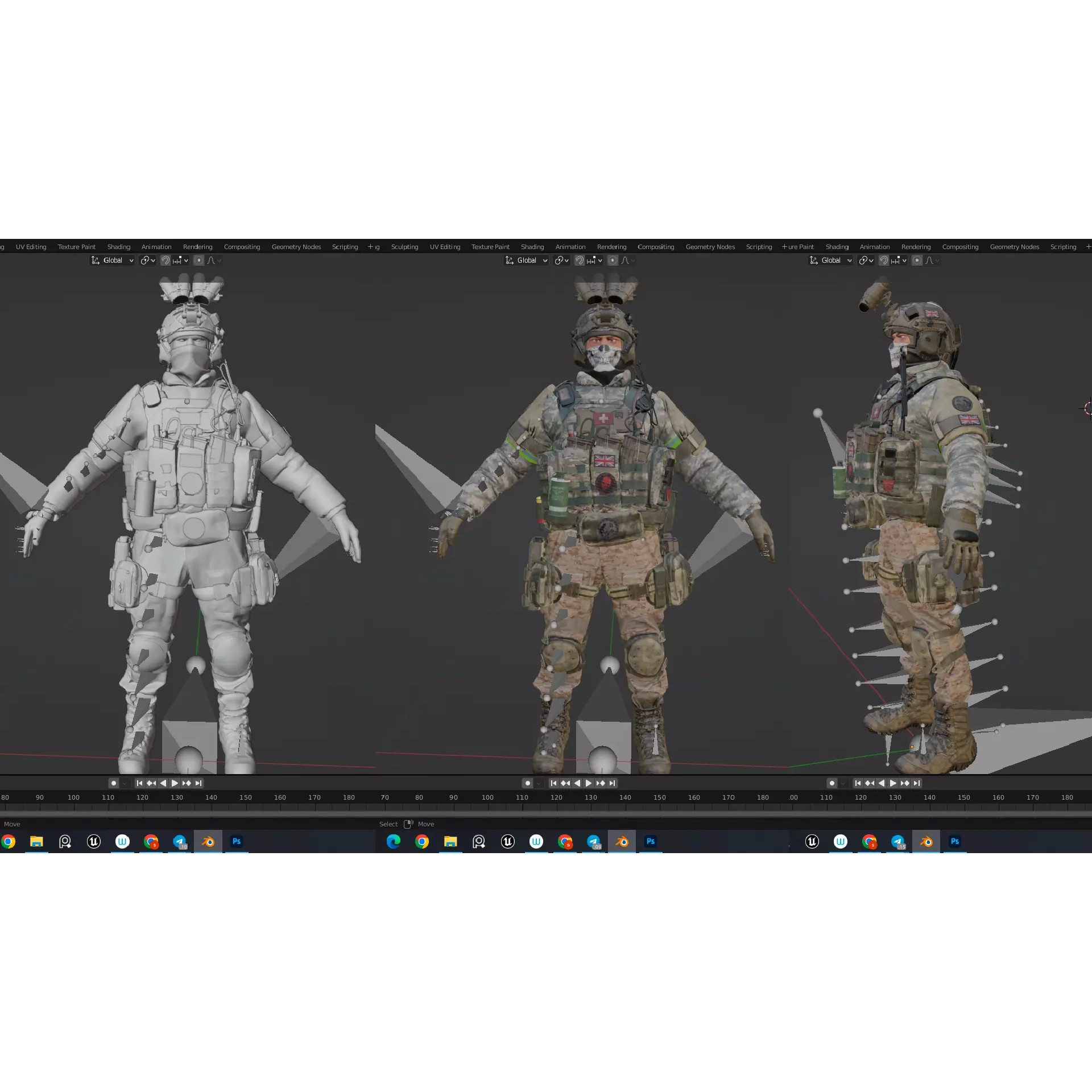 Modular US Soldier 3D Model – Low-Poly Game-Ready Character with PBR Textures - View 11