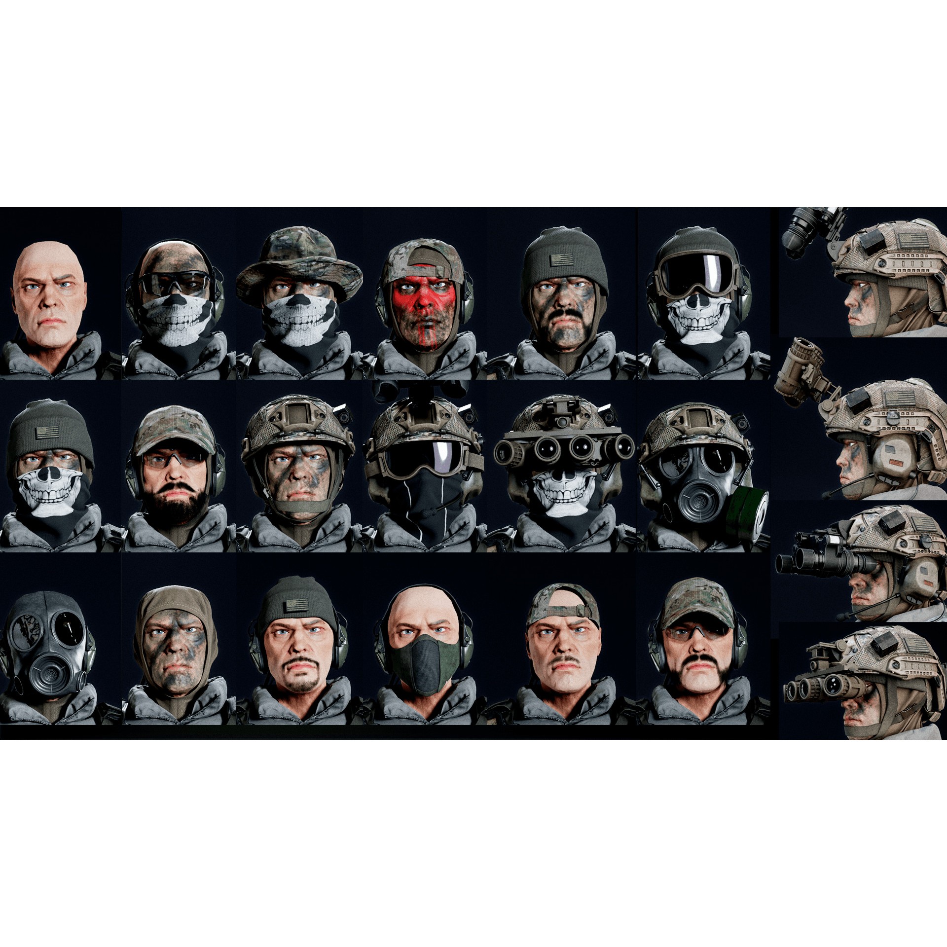 Modular US Soldier 3D Model – Low-Poly Game-Ready Character with PBR Textures - View 7