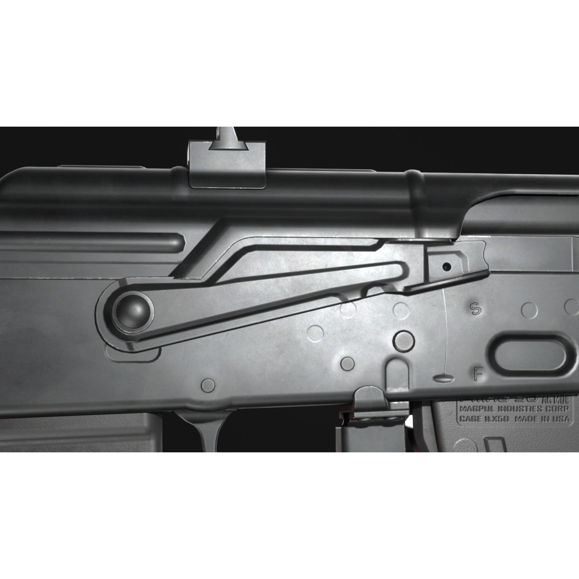 Micro Draco AK Pistol 3D Model – Low Poly Game Asset, FBX, Rigged - View 10
