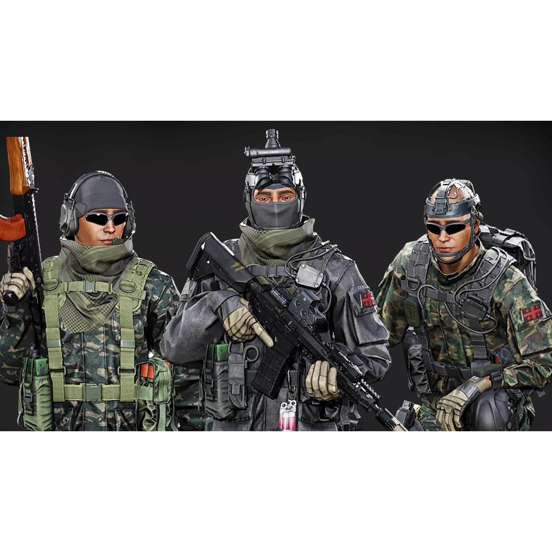 Tactical Soldier 3D Model – Low Poly Rigged Character, FBX - View 2