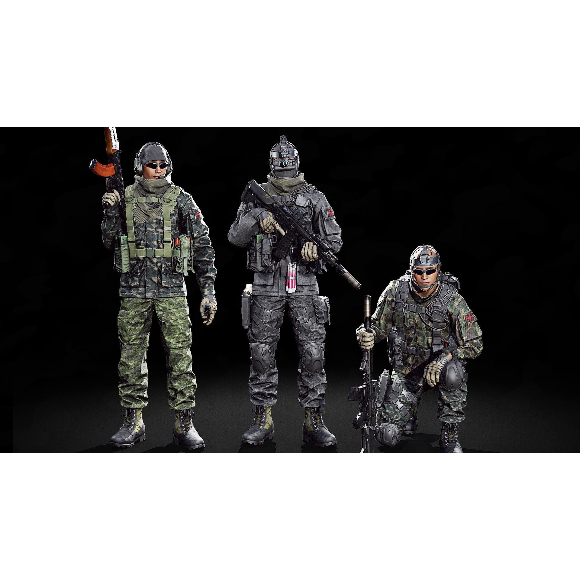 Tactical Soldier 3D Model – Low Poly Rigged Character, FBX - View 5