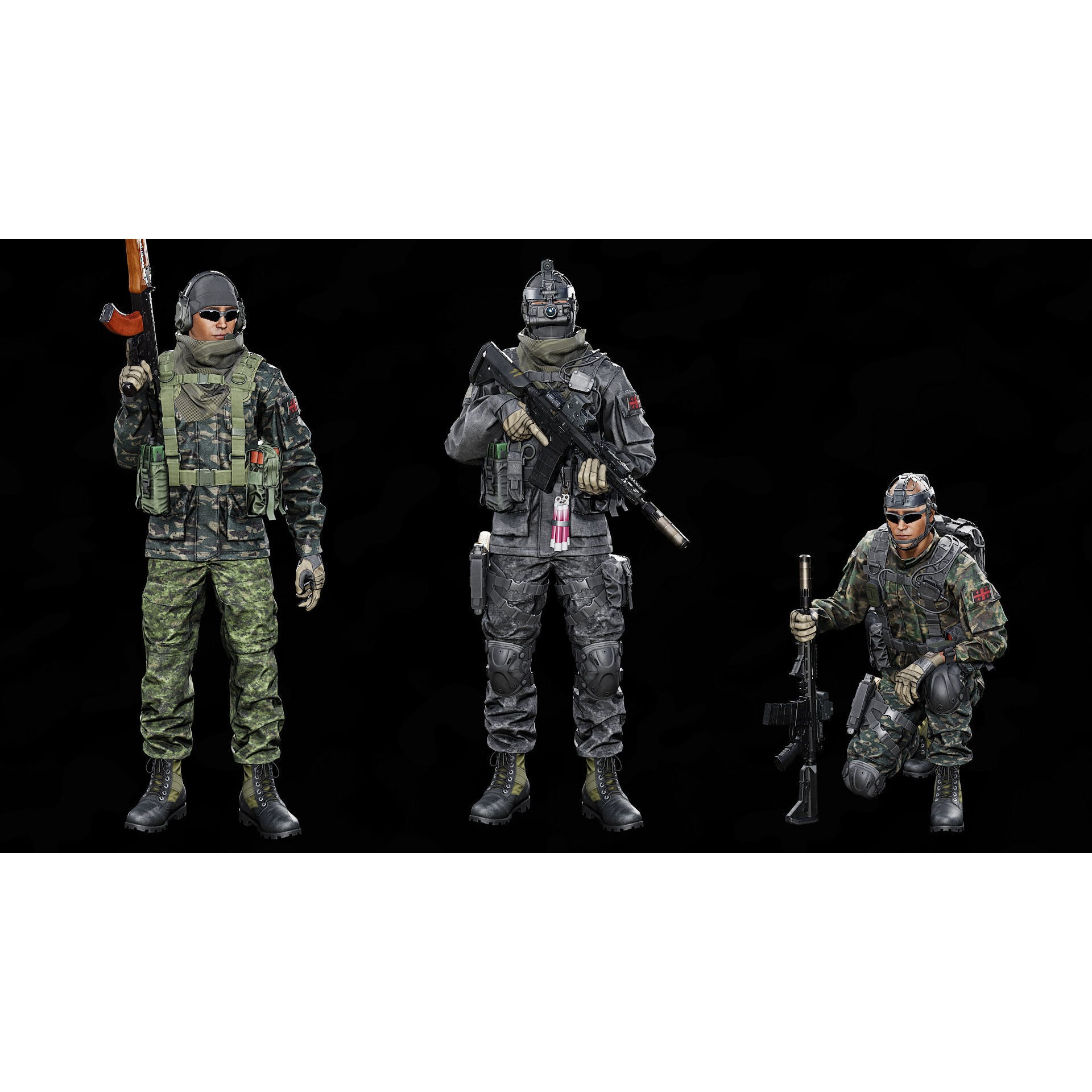 Tactical Soldier 3D Model – Low Poly Rigged Character, FBX - View 7