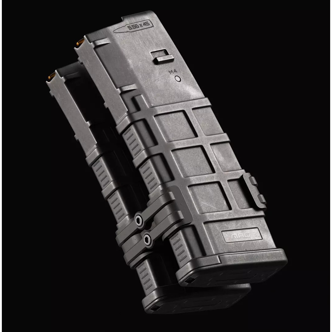 AR-15 Magazine 3D Model – Low Poly PBR Game Asset, FBX - View 2