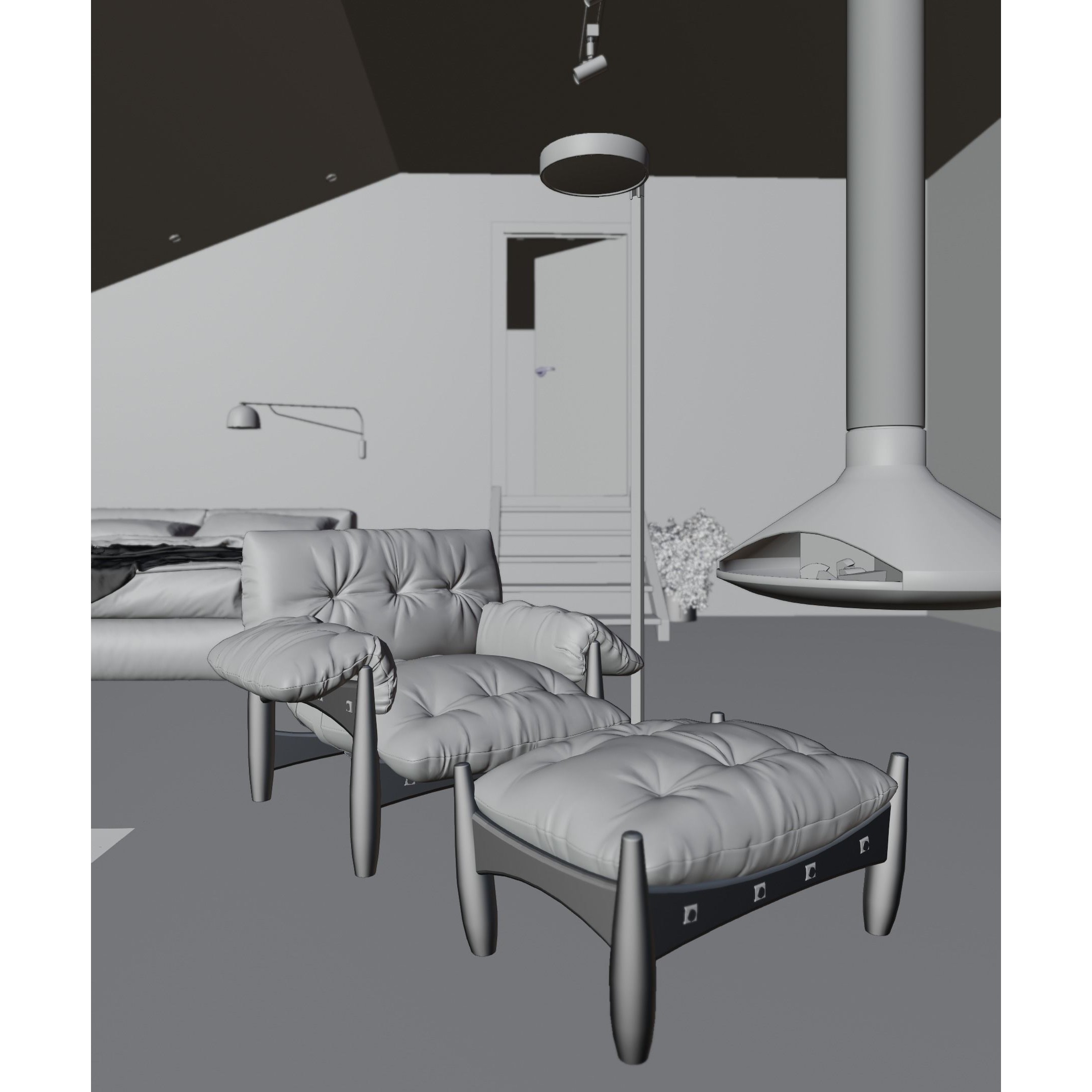 Industrial Interior Scene - Low-Poly Game-Ready 3D Model