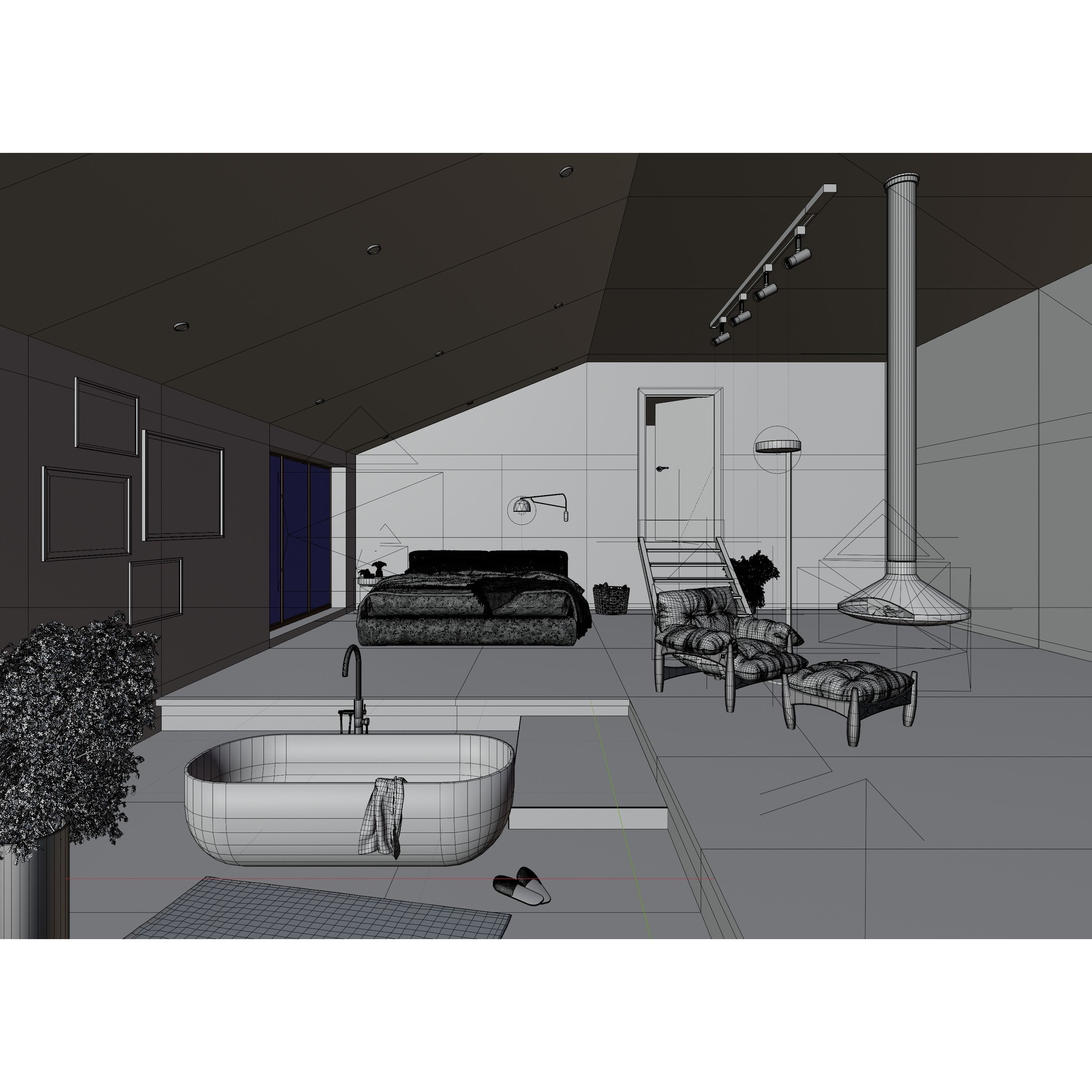 Industrial Interior Scene - Low-Poly Game-Ready 3D Model - View 8