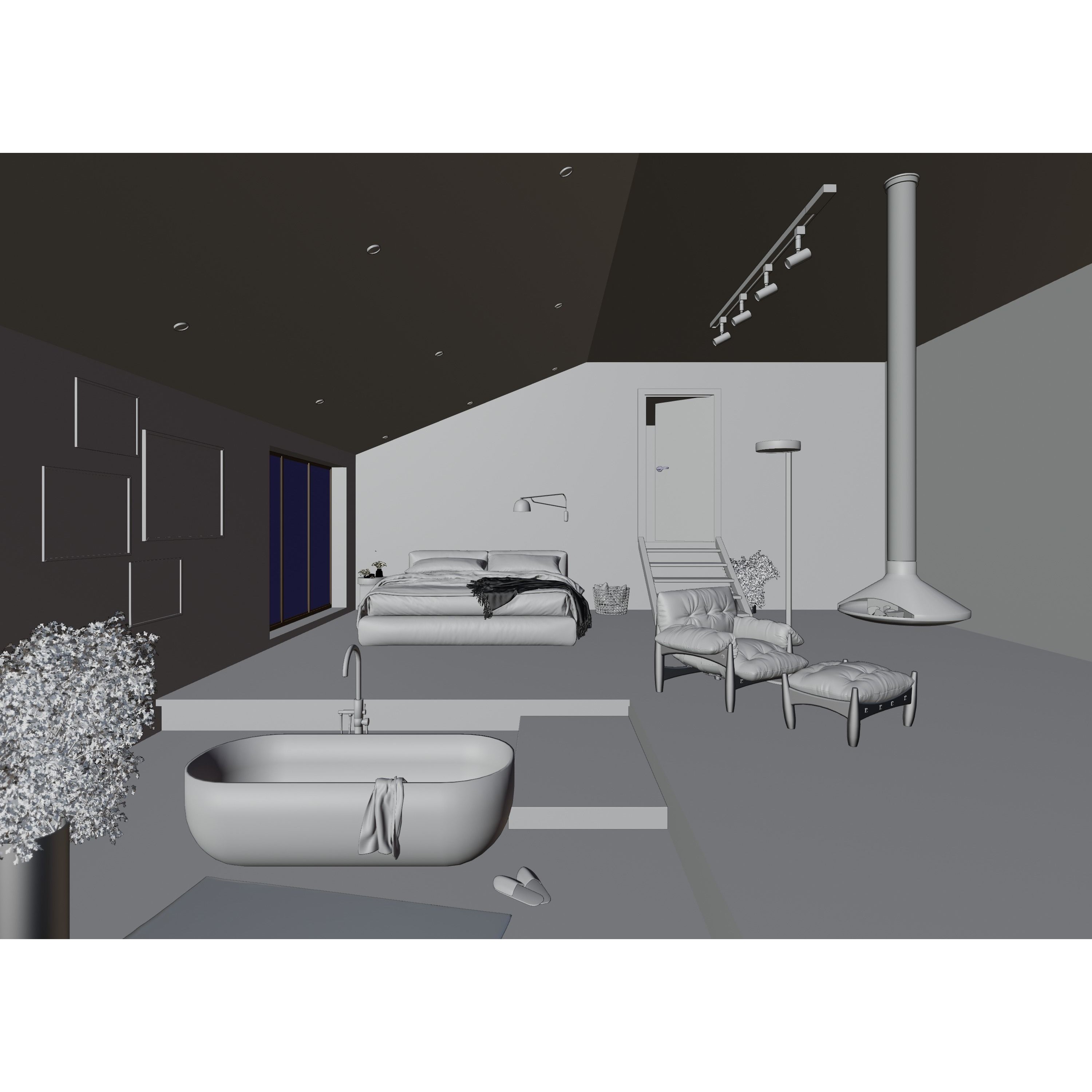 Industrial Interior Scene - Low-Poly Game-Ready 3D Model - View 9