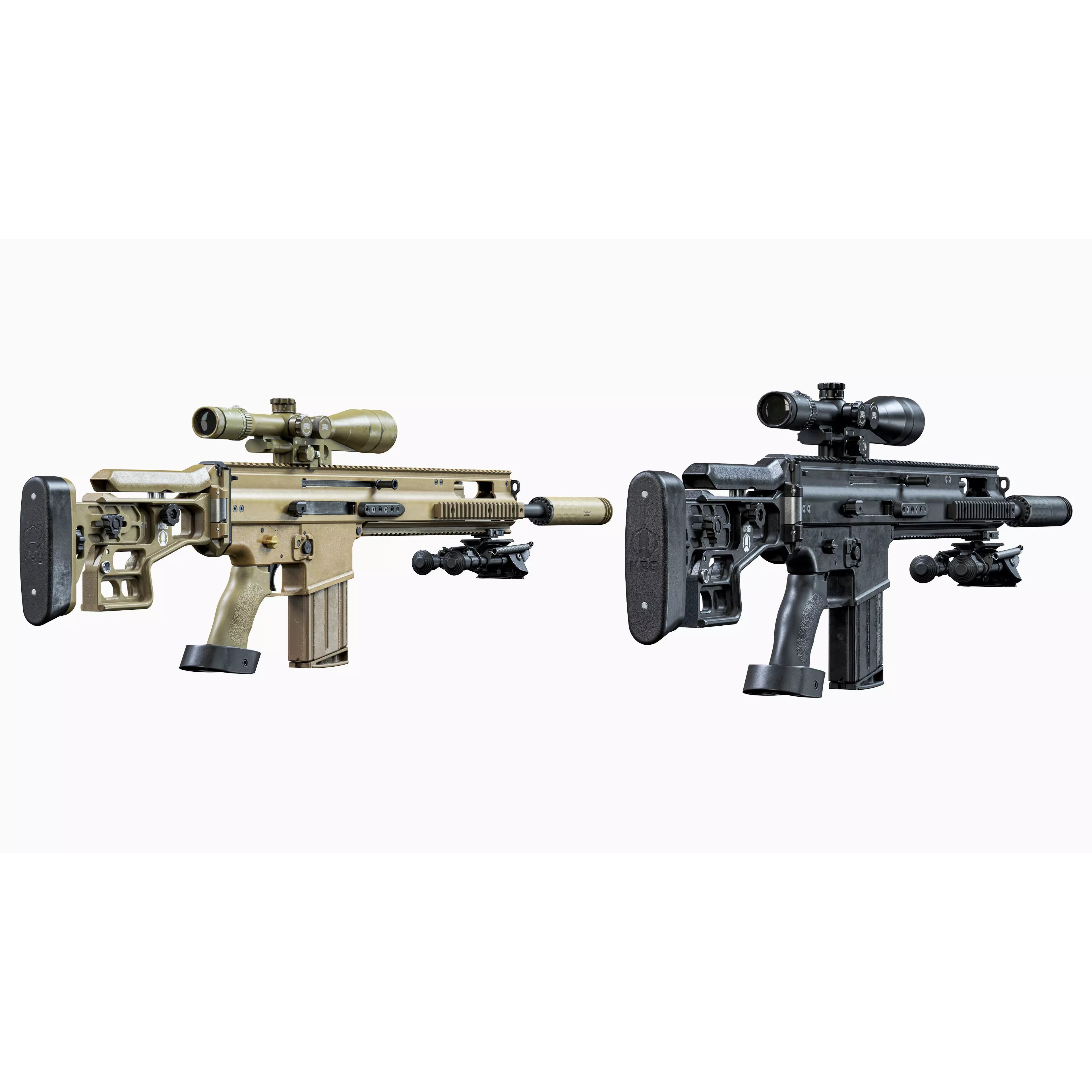 MK 17 FN SCAR-H 3D Model – Low Poly Tactical Sniper Rifle, Game Ready - View 5