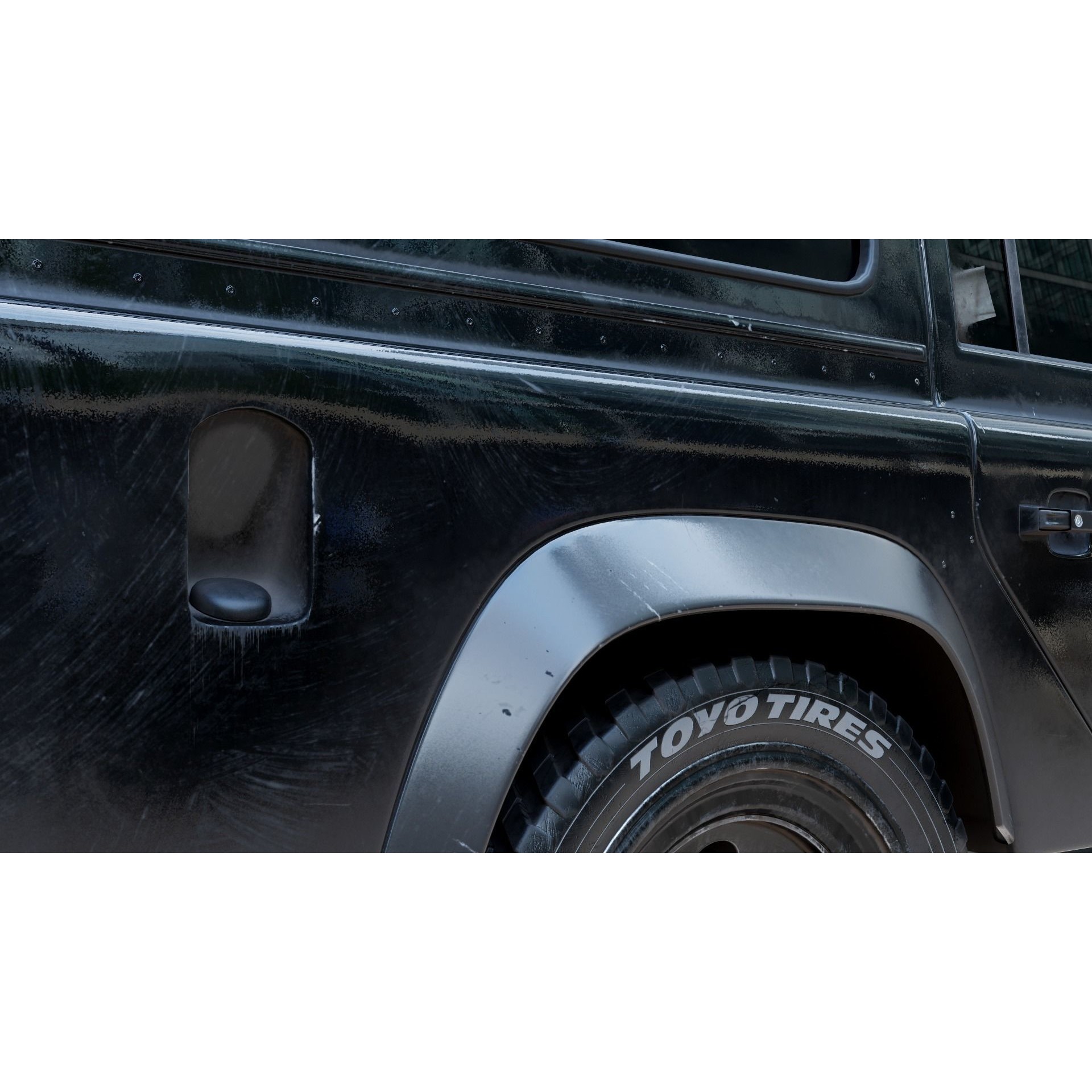 Land Rover Defender 110 3D Model – Vintage SUV, PBR Textures, FBX, OBJ - View 11