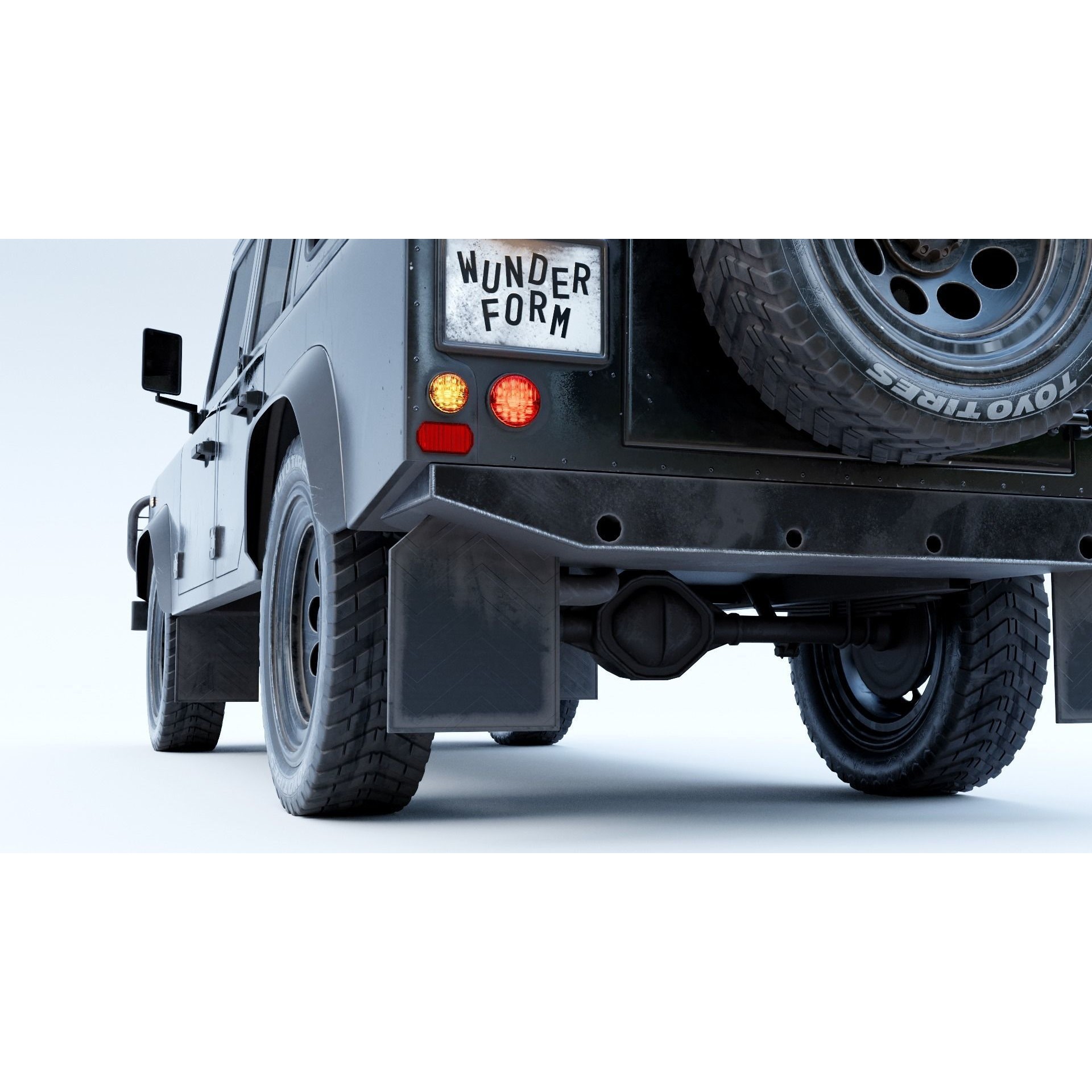 Land Rover Defender 110 3D Model – Vintage SUV, PBR Textures, FBX, OBJ - View 14