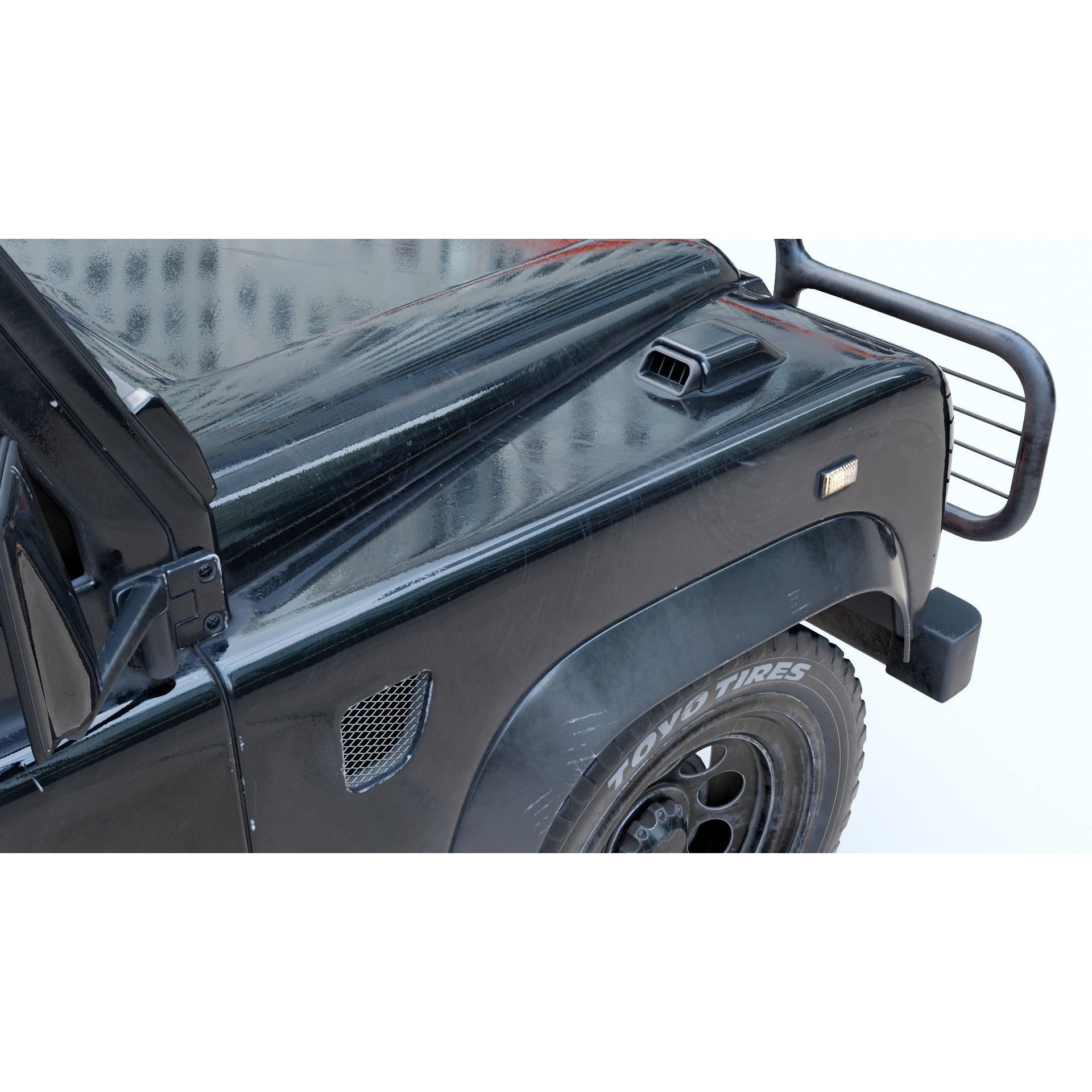 Land Rover Defender 110 3D Model – Vintage SUV, PBR Textures, FBX, OBJ - View 16