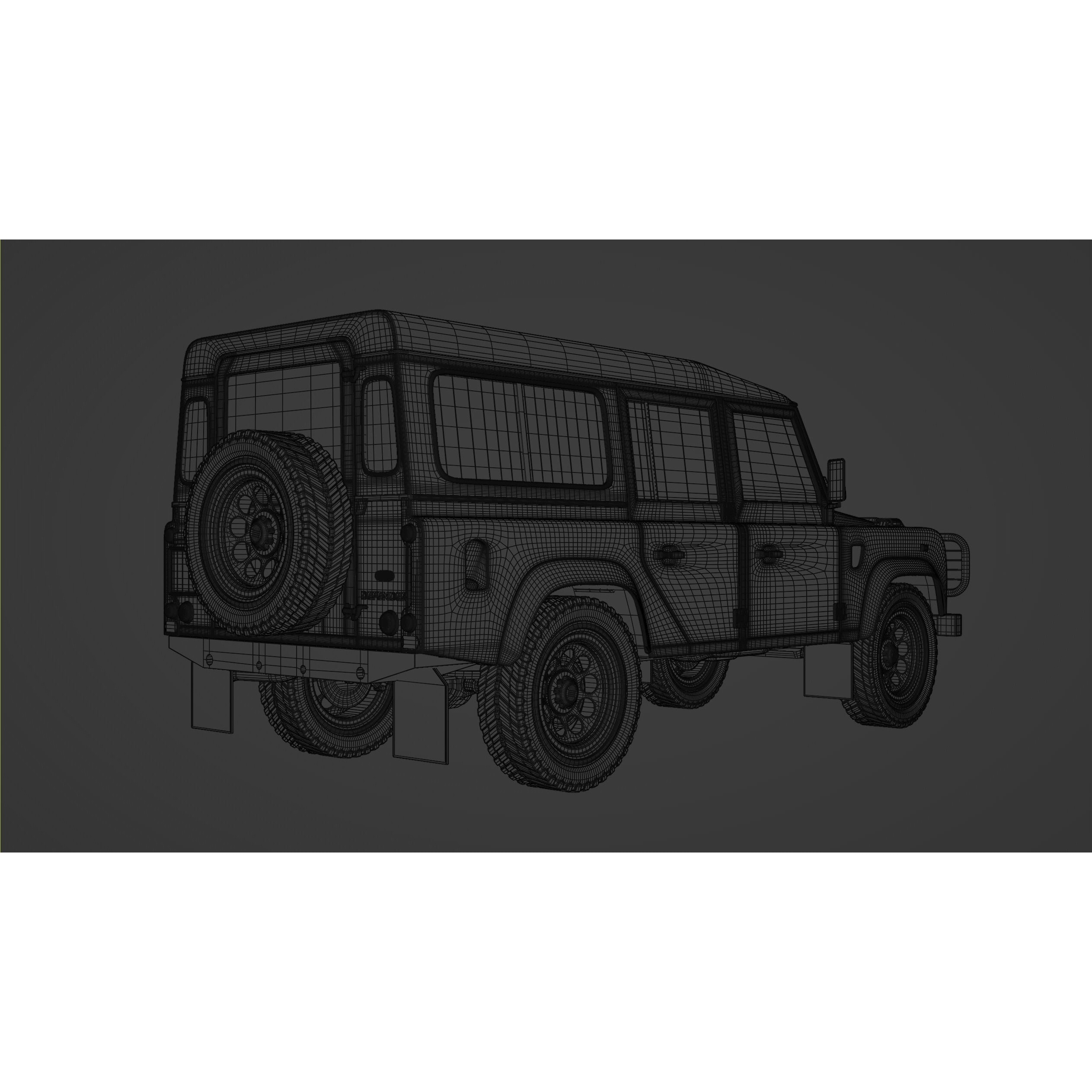 Land Rover Defender 110 3D Model – Vintage SUV, PBR Textures, FBX, OBJ - View 19