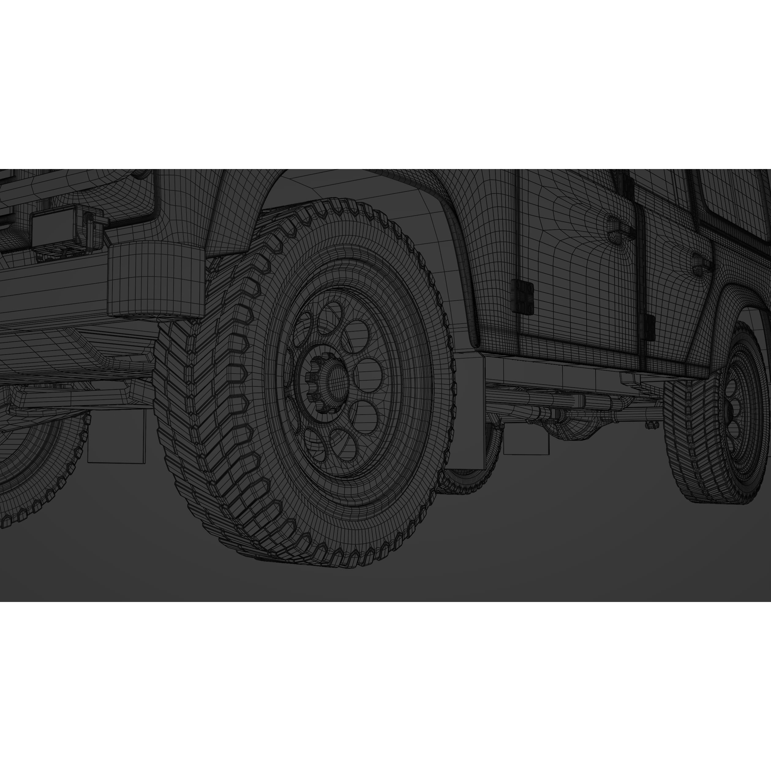 Land Rover Defender 110 3D Model – Vintage SUV, PBR Textures, FBX, OBJ - View 20