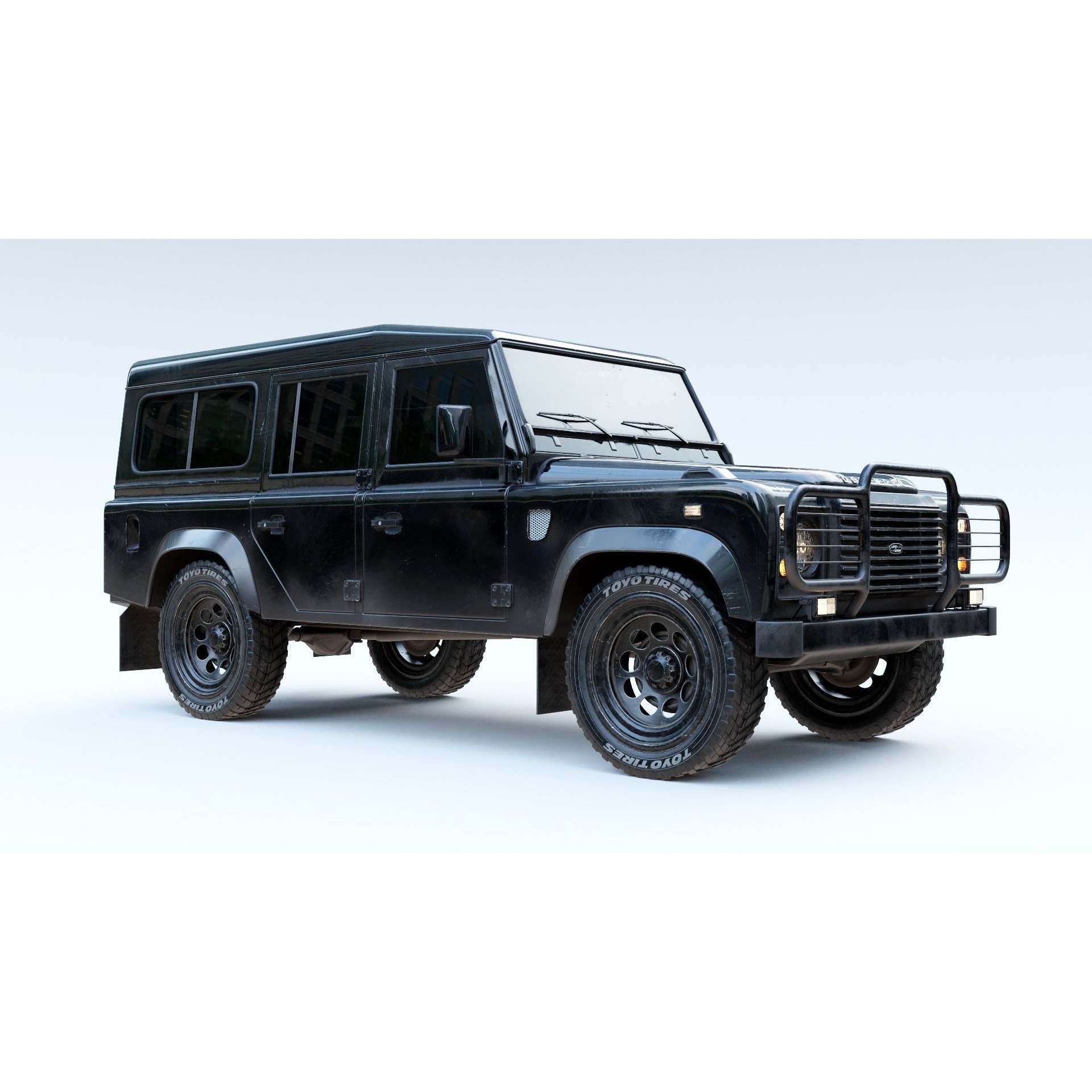 Land Rover Defender 110 3D Model – Vintage SUV, PBR Textures, FBX, OBJ - View 3