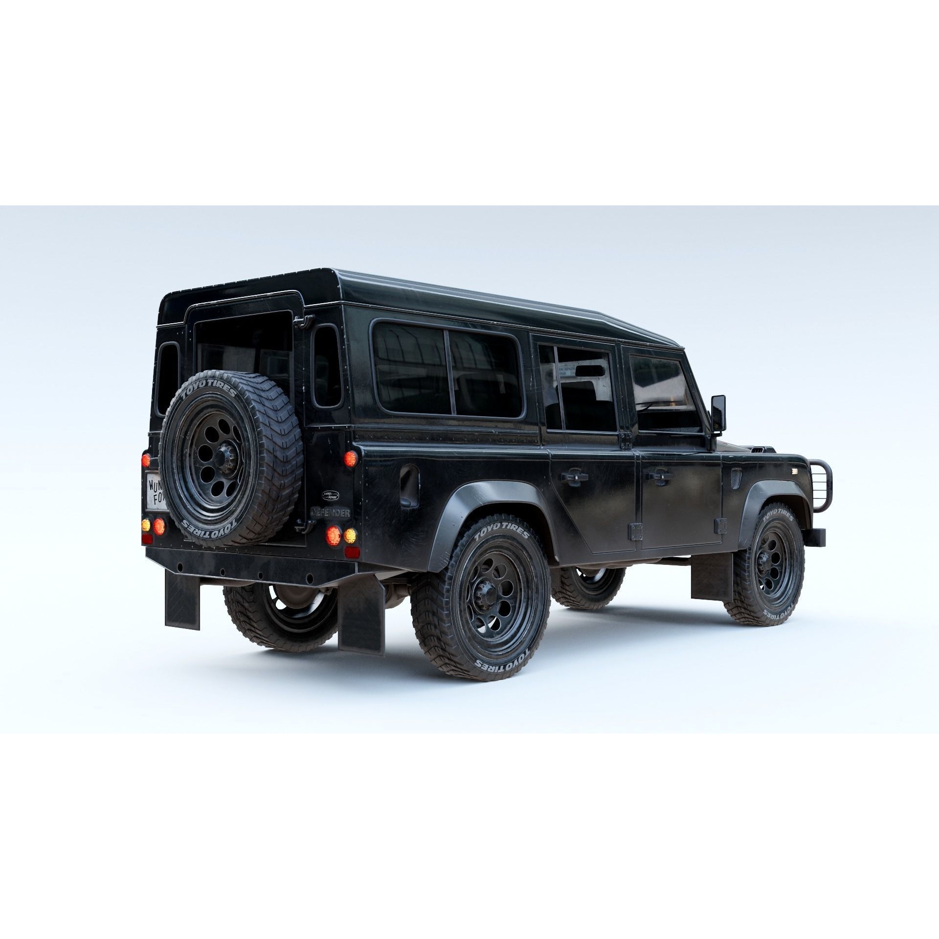 Land Rover Defender 110 3D Model – Vintage SUV, PBR Textures, FBX, OBJ - View 4