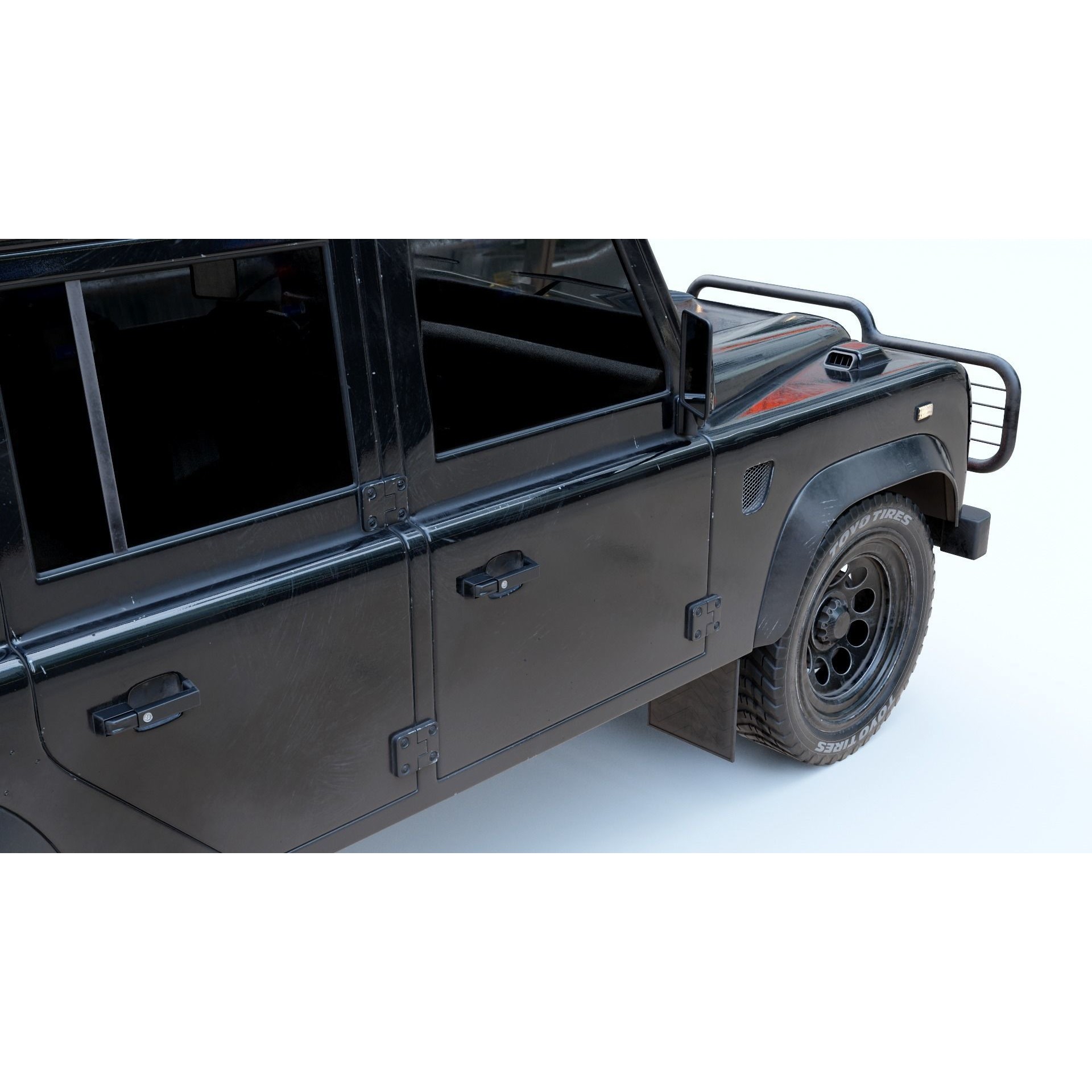 Land Rover Defender 110 3D Model – Vintage SUV, PBR Textures, FBX, OBJ - View 6