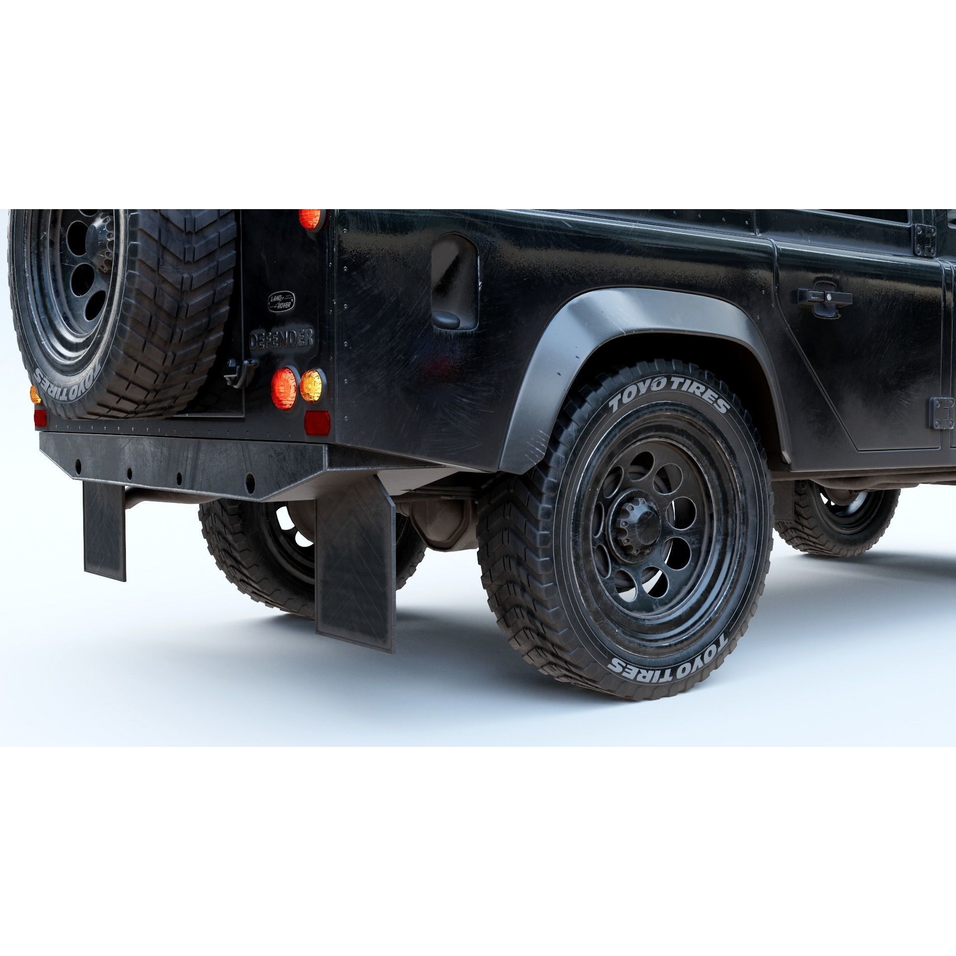Land Rover Defender 110 3D Model – Vintage SUV, PBR Textures, FBX, OBJ - View 7