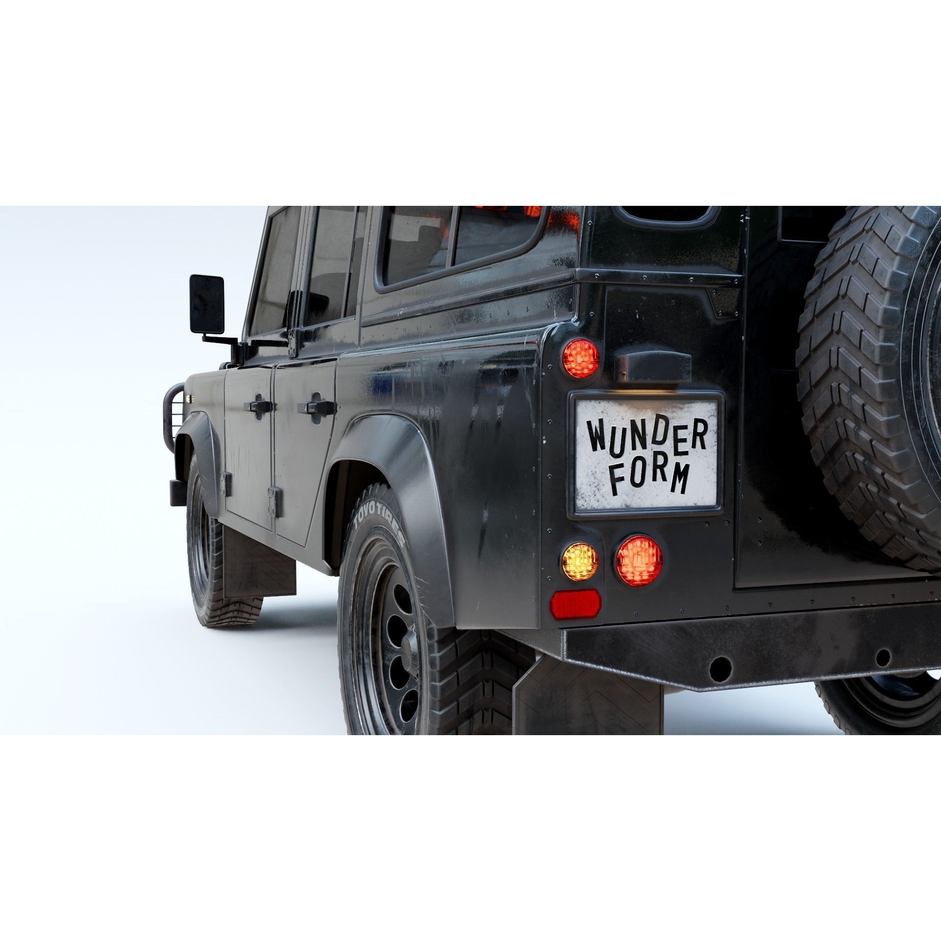 Land Rover Defender 110 3D Model – Vintage SUV, PBR Textures, FBX, OBJ - View 8