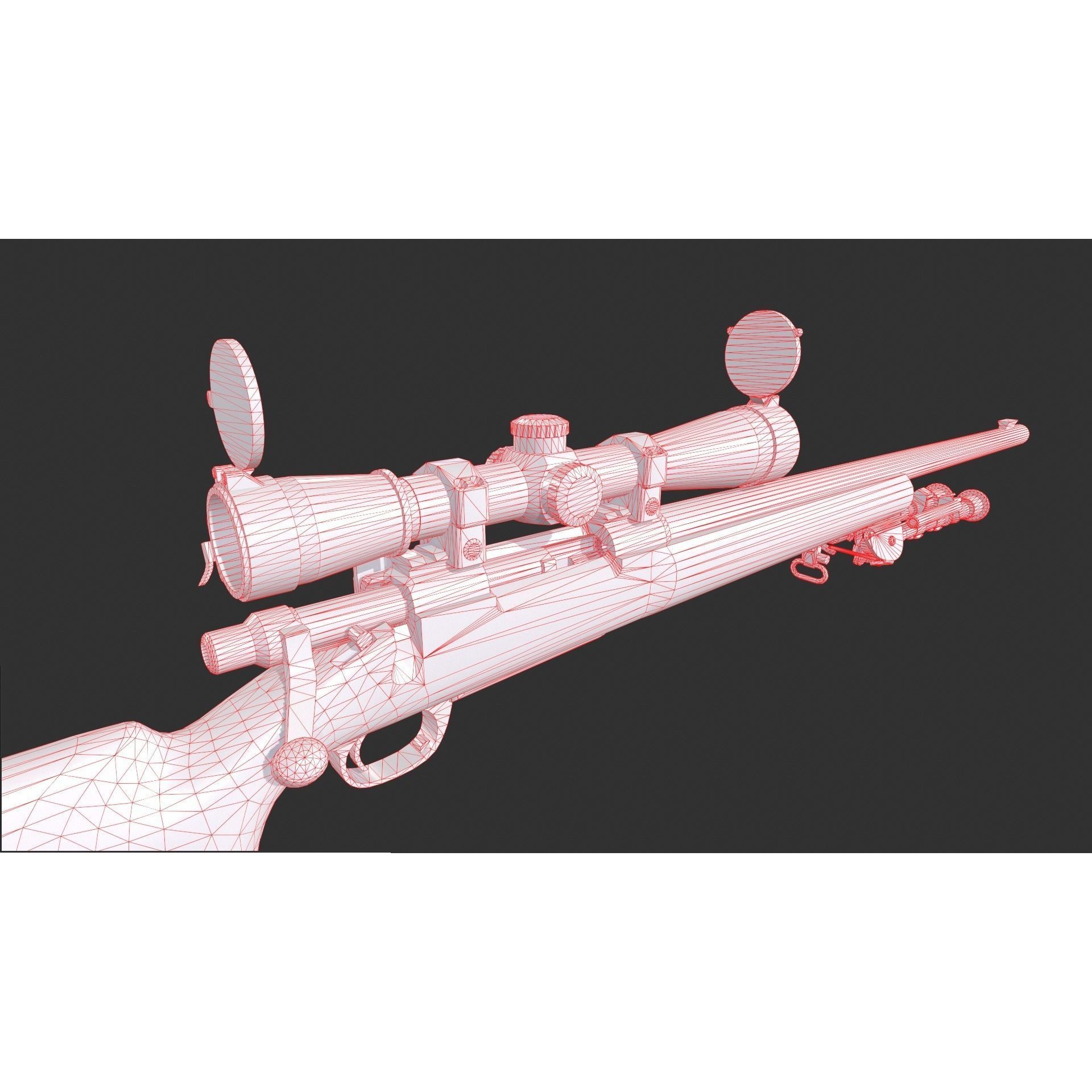 M24 SWS Sniper Rifle 3D Model – Low Poly Game Asset, FBX - View 12