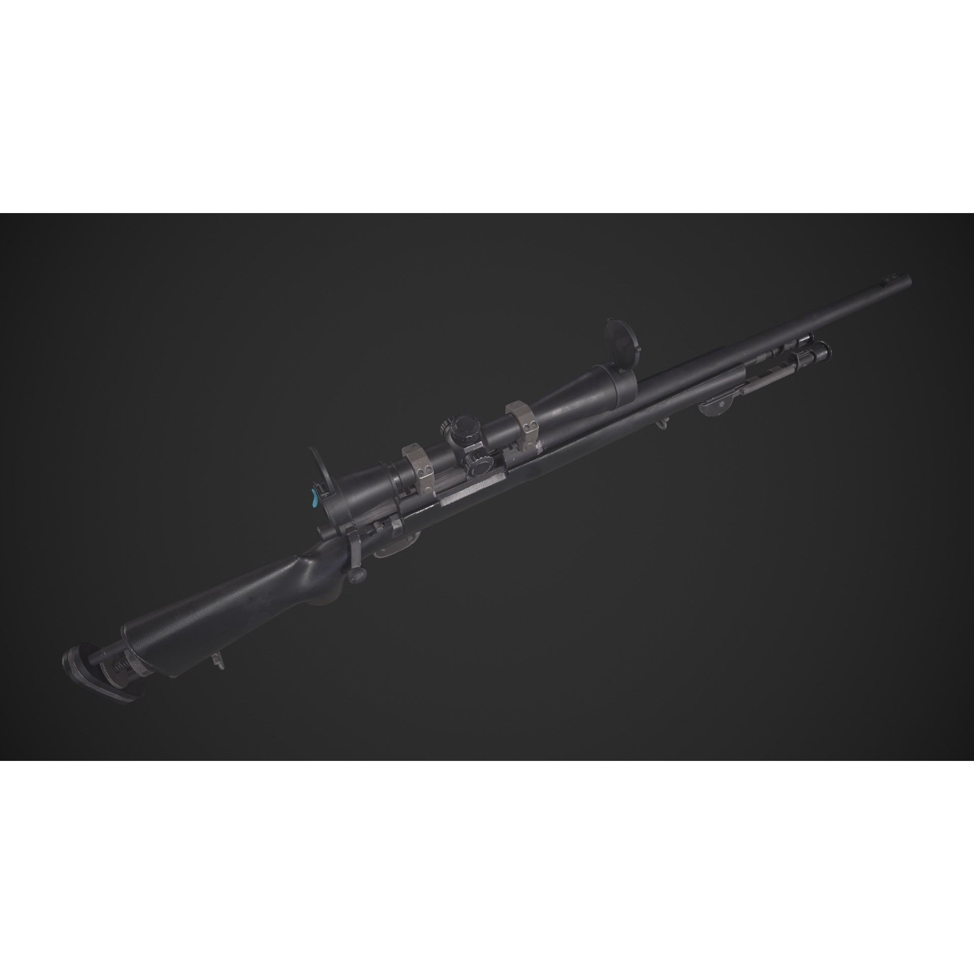 M24 SWS Sniper Rifle 3D Model – Low Poly Game Asset, FBX - View 17