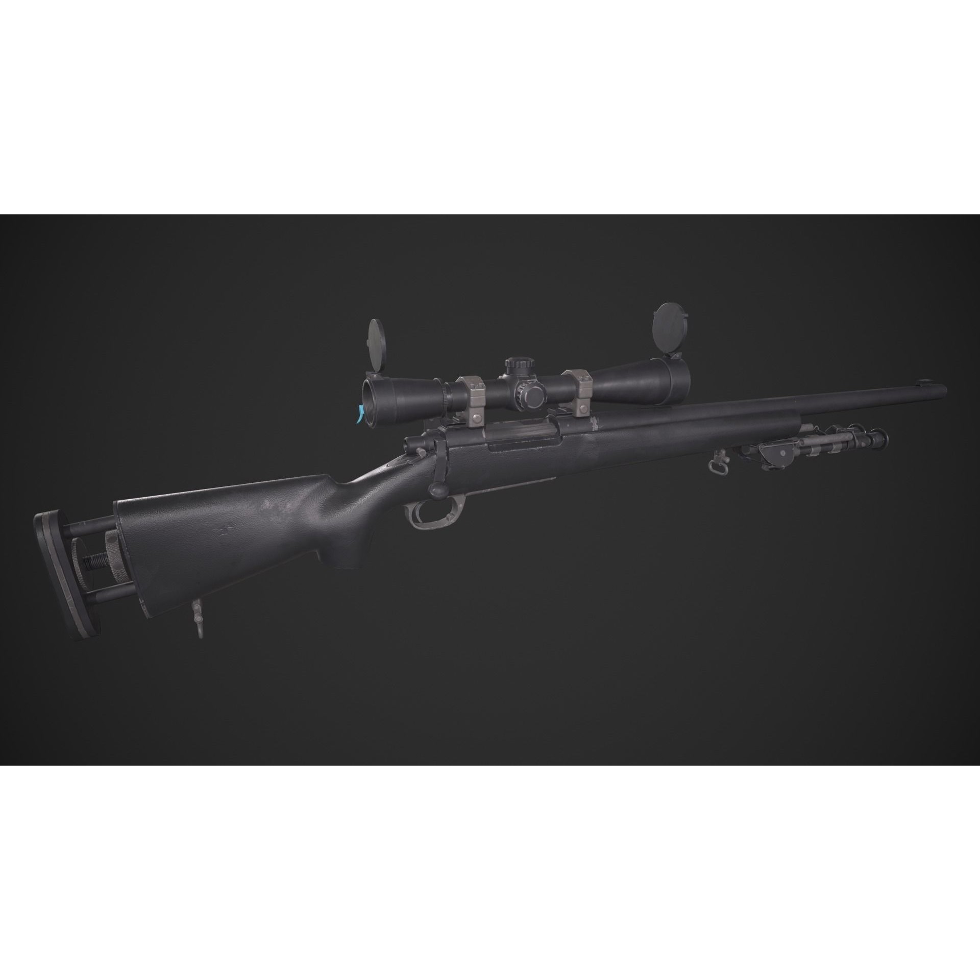 M24 SWS Sniper Rifle 3D Model – Low Poly Game Asset, FBX - View 3