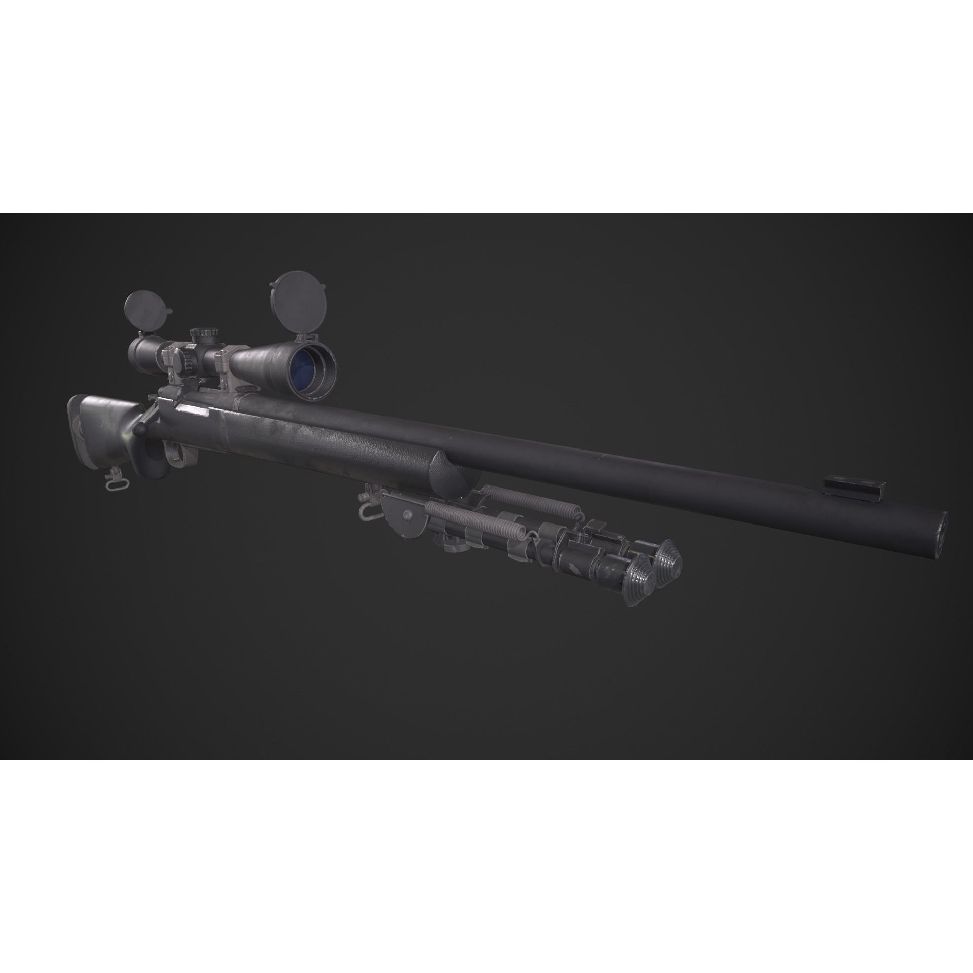 M24 SWS Sniper Rifle 3D Model – Low Poly Game Asset, FBX - View 5