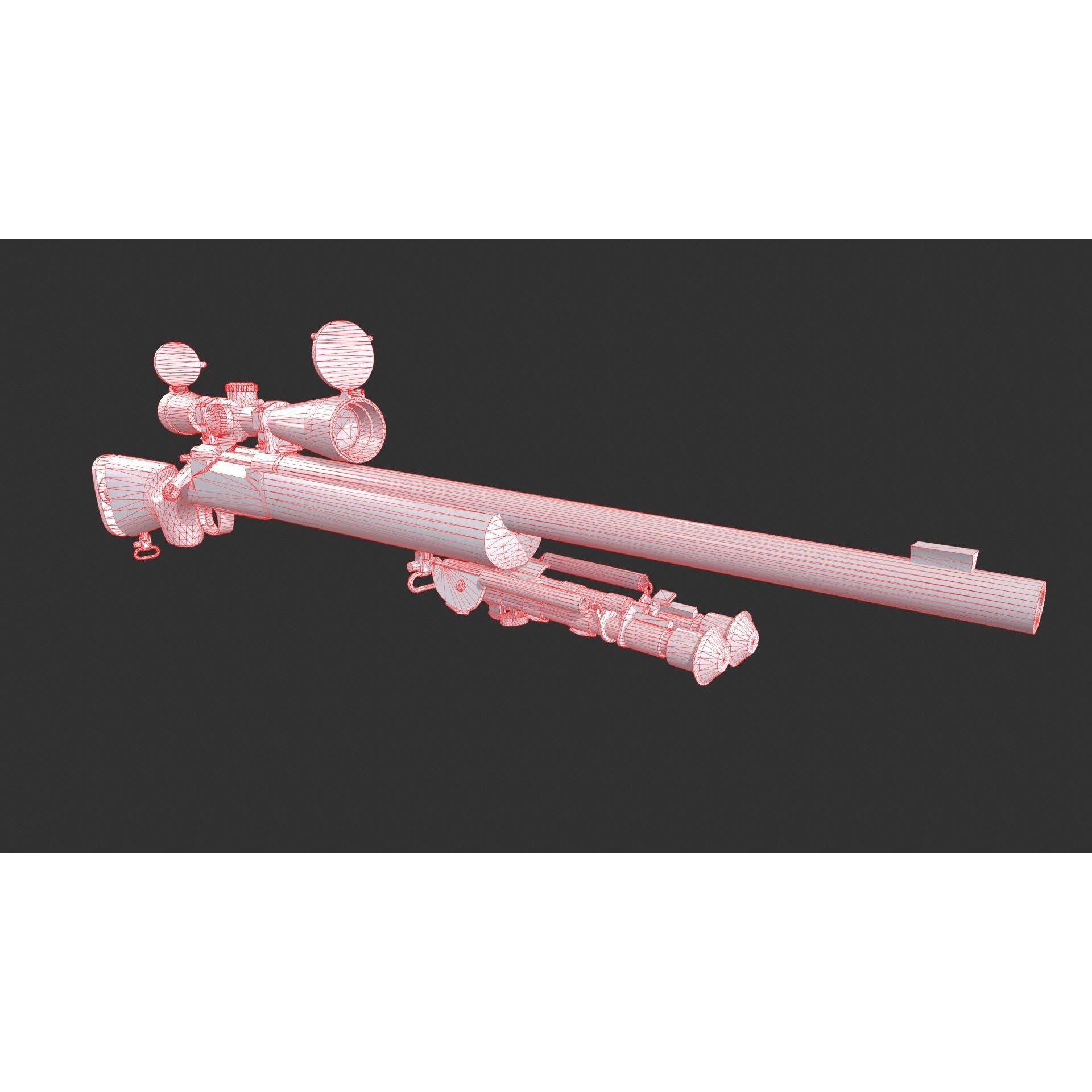 M24 SWS Sniper Rifle 3D Model – Low Poly Game Asset, FBX - View 6