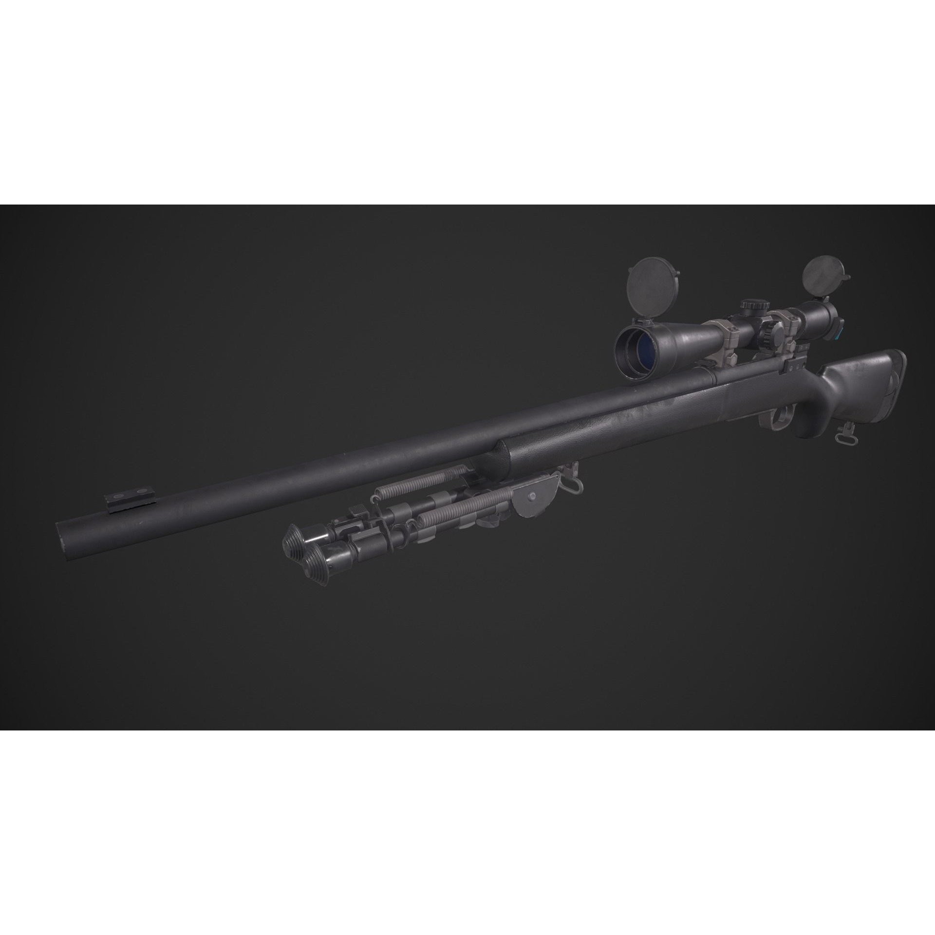 M24 SWS Sniper Rifle 3D Model – Low Poly Game Asset, FBX - View 7
