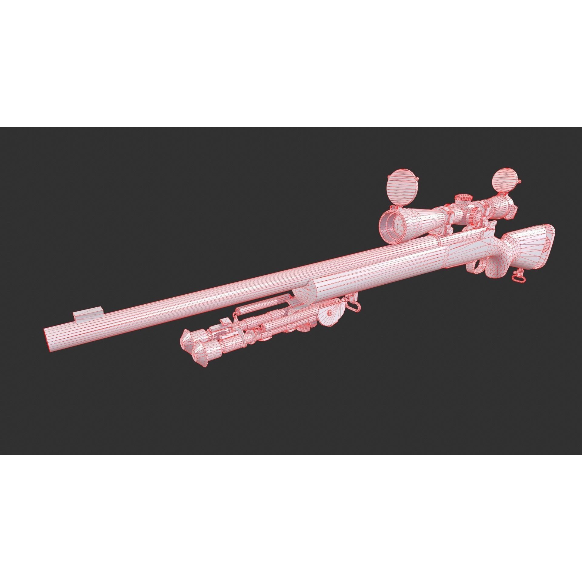 M24 SWS Sniper Rifle 3D Model – Low Poly Game Asset, FBX - View 8