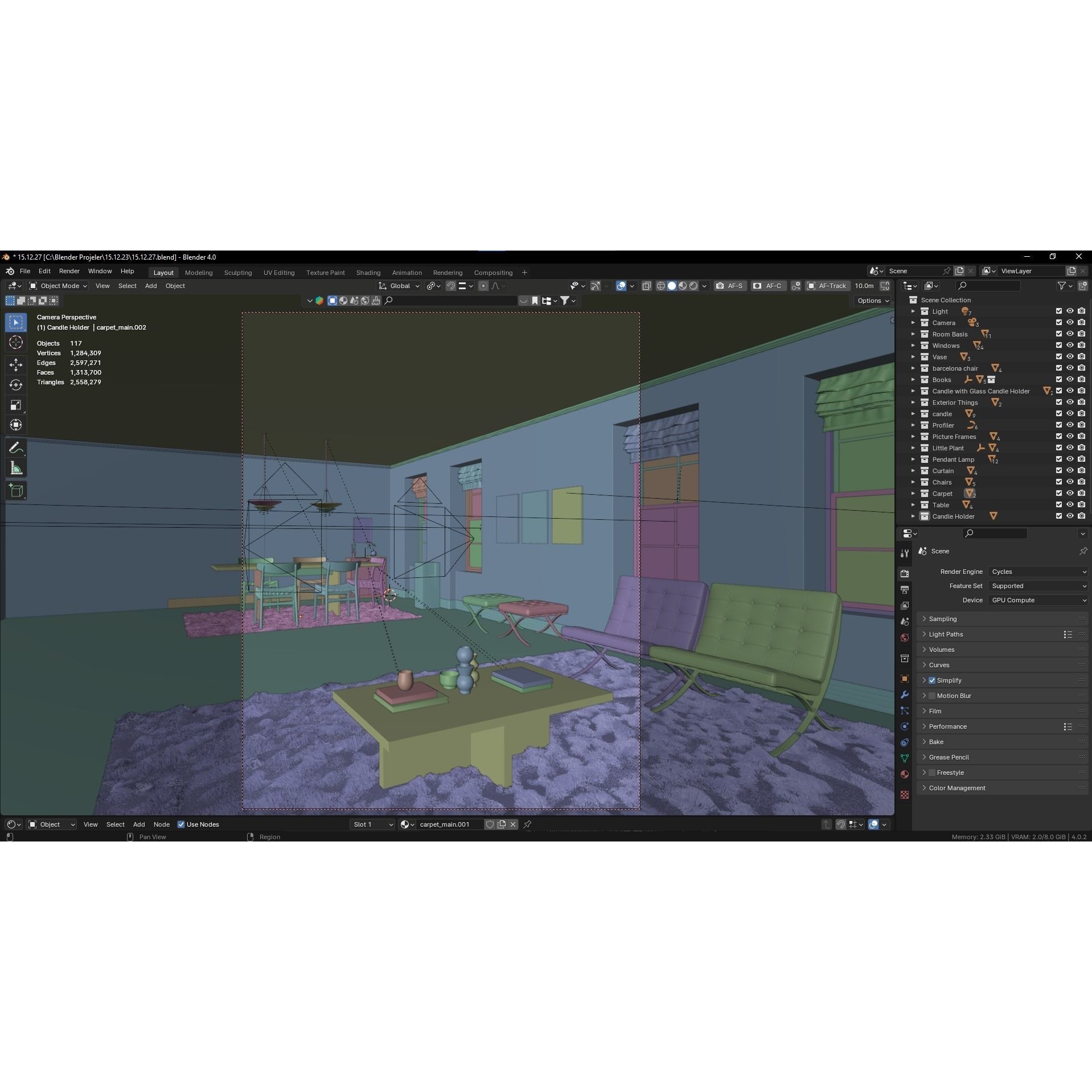 Blender Interior Scene - High-Detail 3D Model