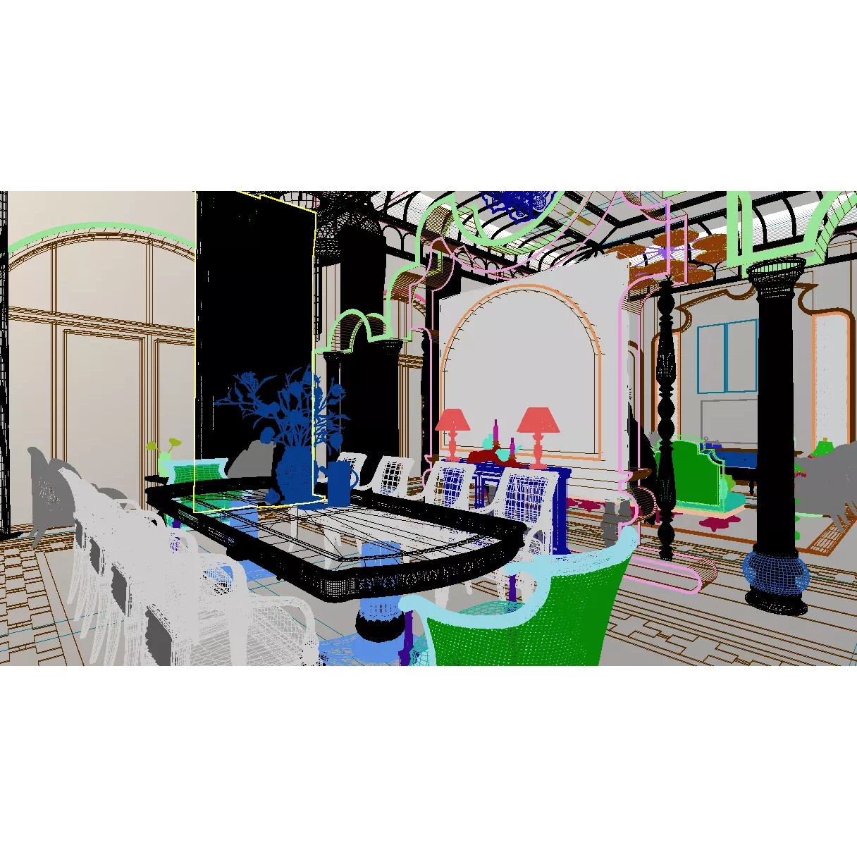 Southeast Asian Interior Space 3D Model – Textured Scene for Archviz - View 15