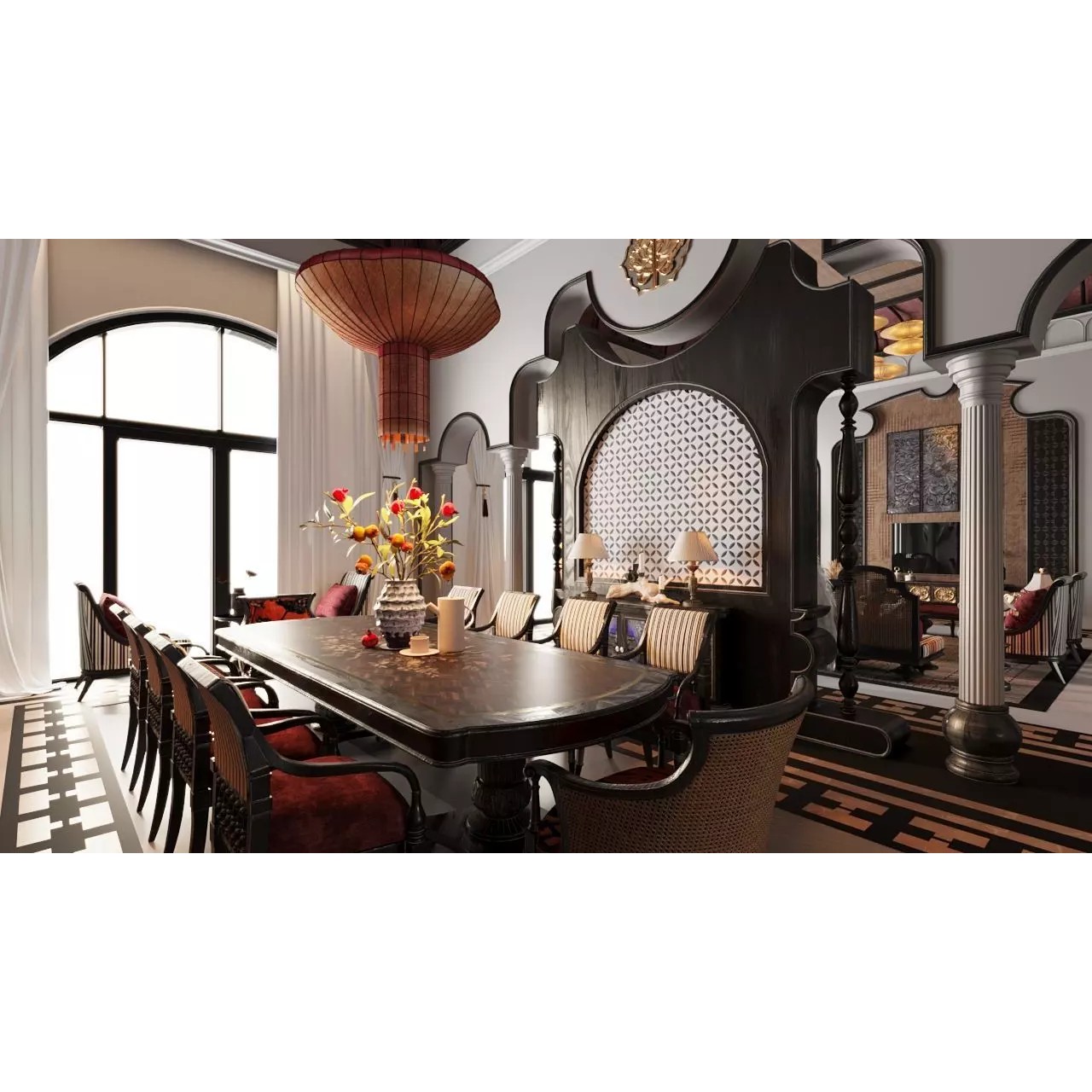 Southeast Asian Interior Space 3D Model – Textured Scene for Archviz - View 6