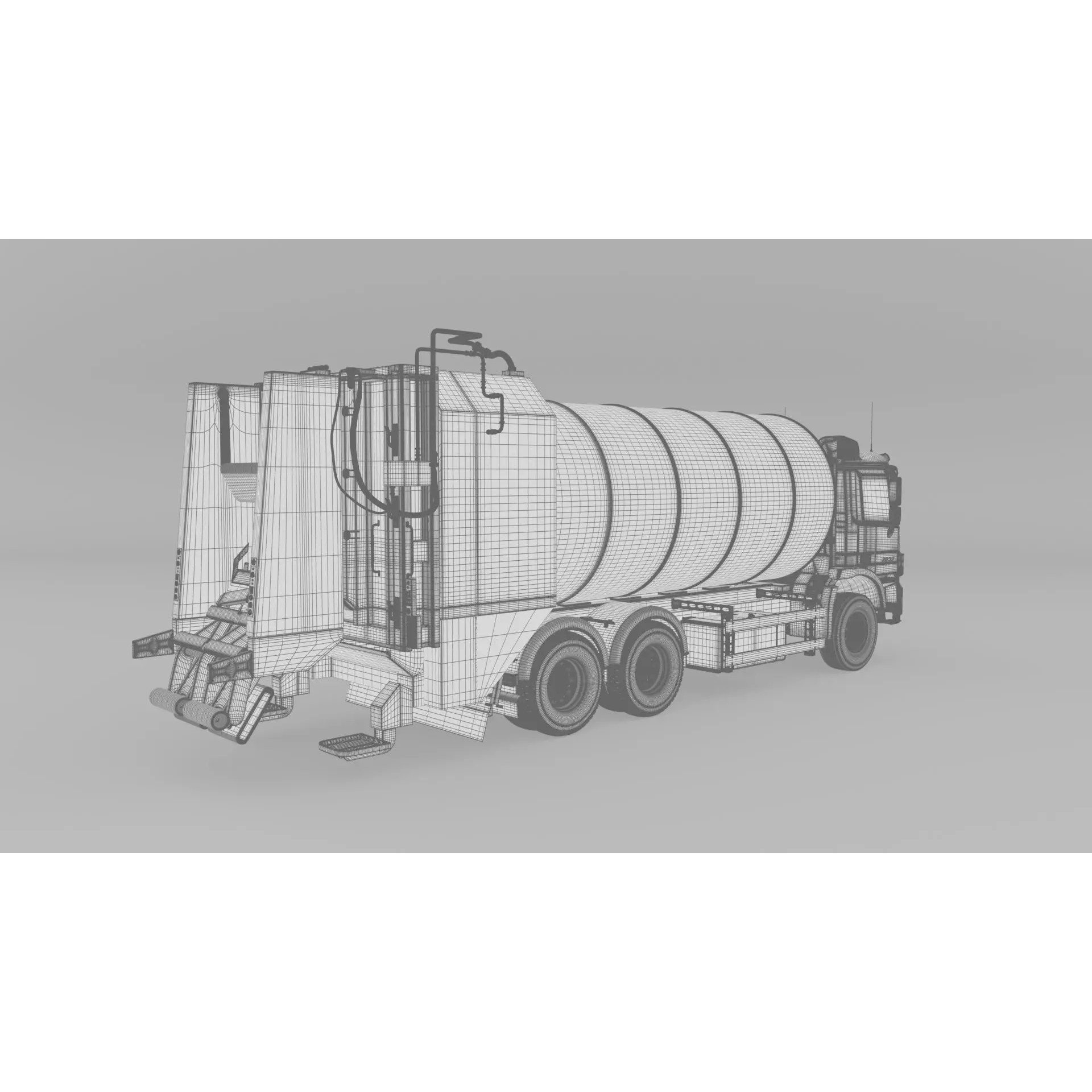 Mercedes Benz Actros 2632 6x4 BB Rotopress Garbage Truck 3D Model – High Poly FBX, OBJ, Blender - View 28
