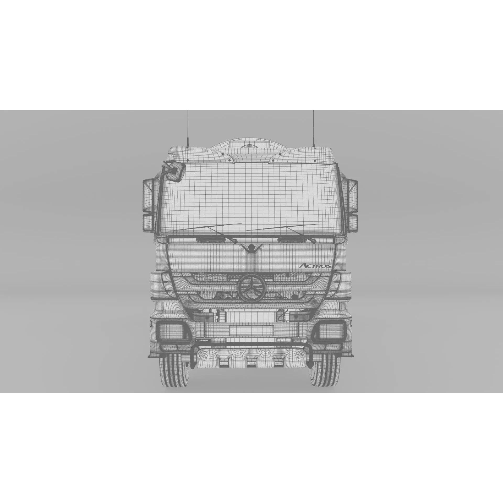 Mercedes Benz Actros 2632 6x4 BB Rotopress Garbage Truck 3D Model – High Poly FBX, OBJ, Blender - View 34