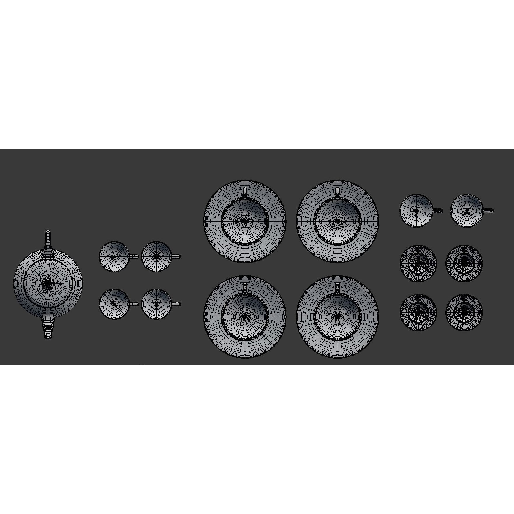 Large Tableware 3D Model – Traditional & Contemporary Set, FBX - View 38