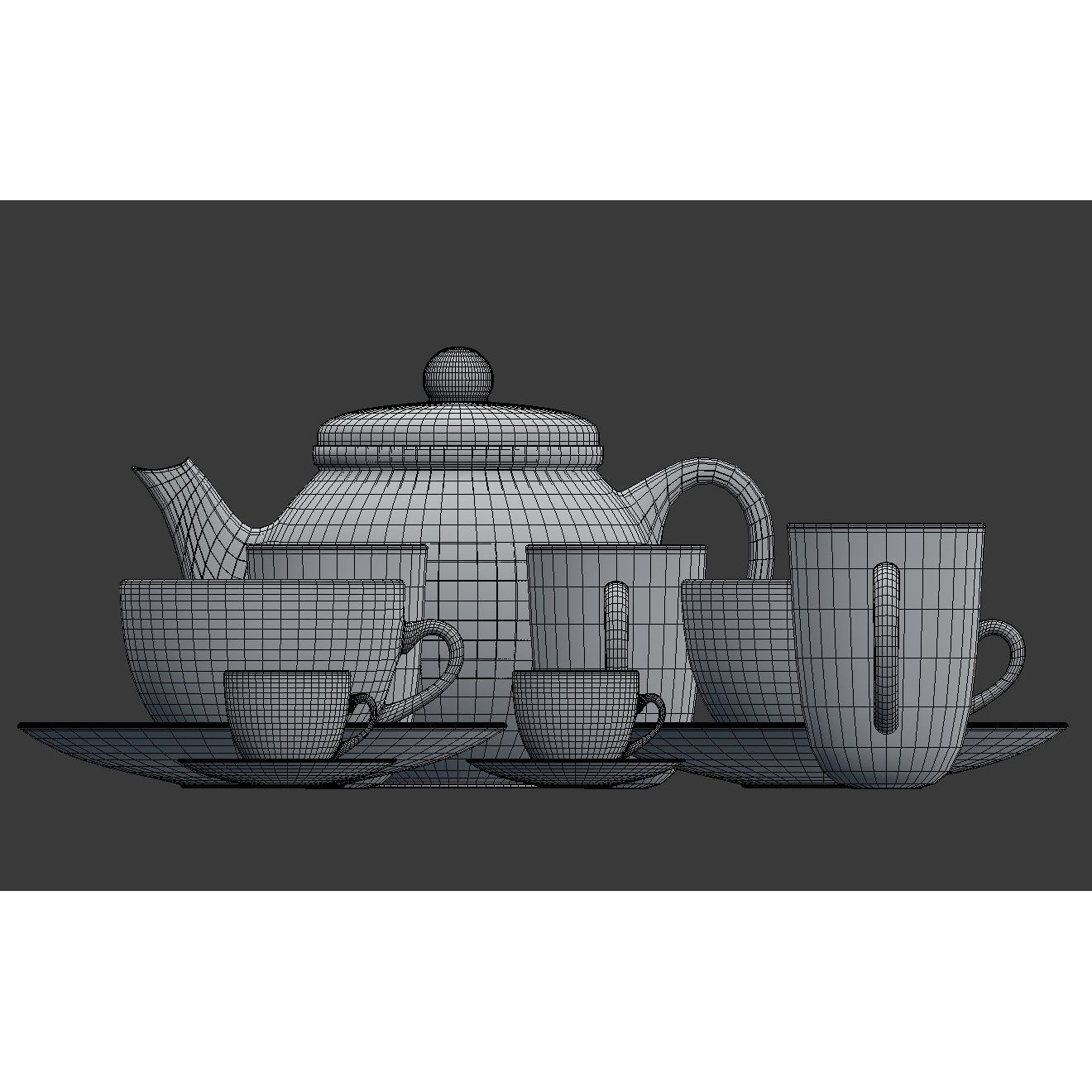 Large Tableware 3D Model – Traditional & Contemporary Set, FBX - View 40