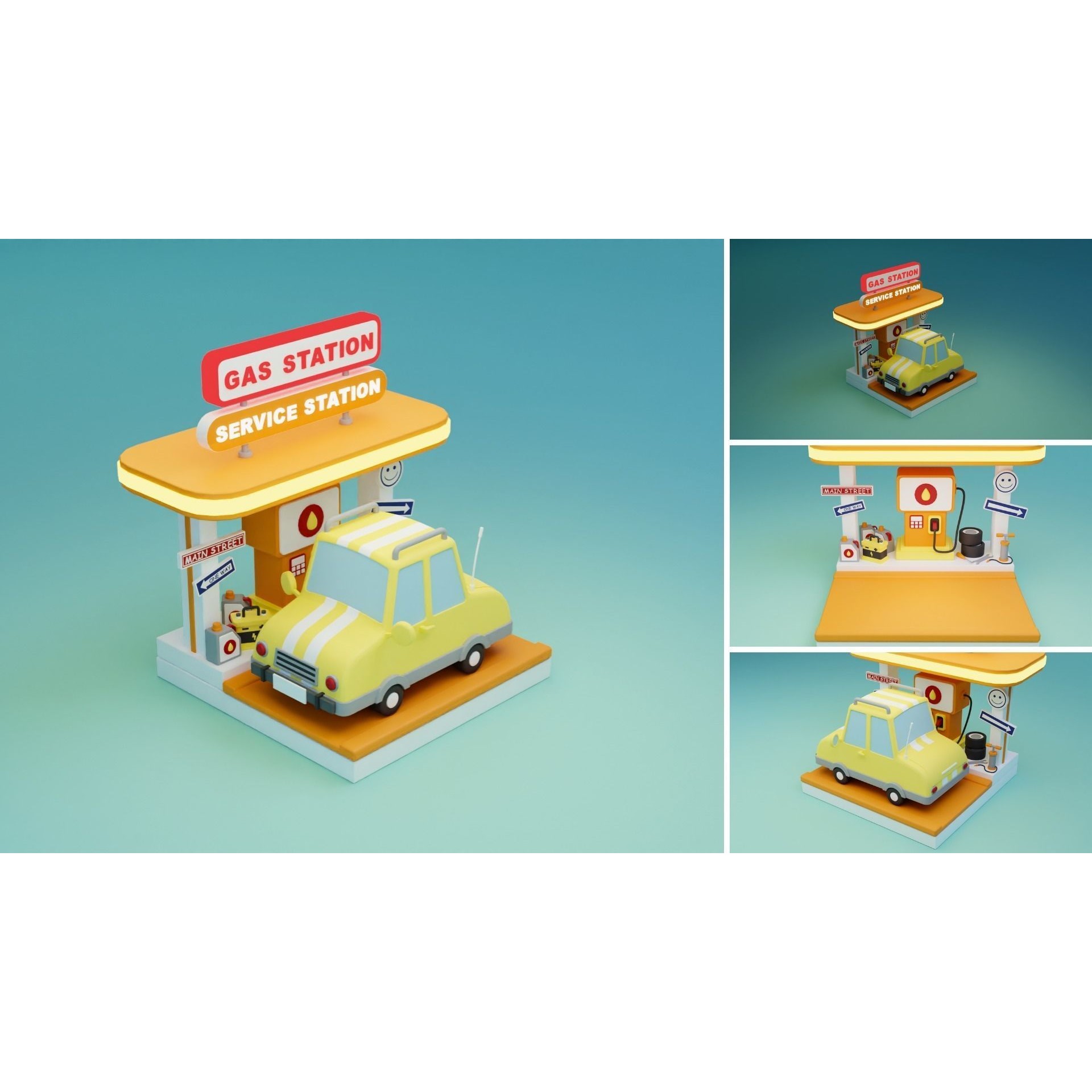 Cozy Cartoon Rooms 3D Model – Low Poly Interior Asset, FBX, OBJ - View 10