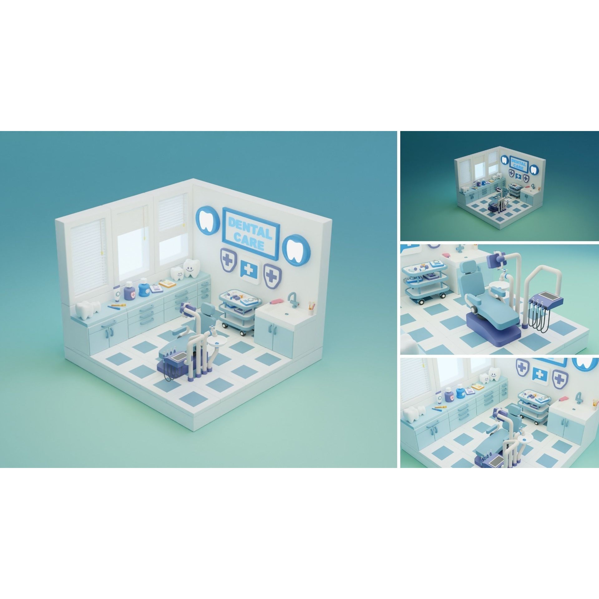Cozy Cartoon Rooms 3D Model – Low Poly Interior Asset, FBX, OBJ - View 15