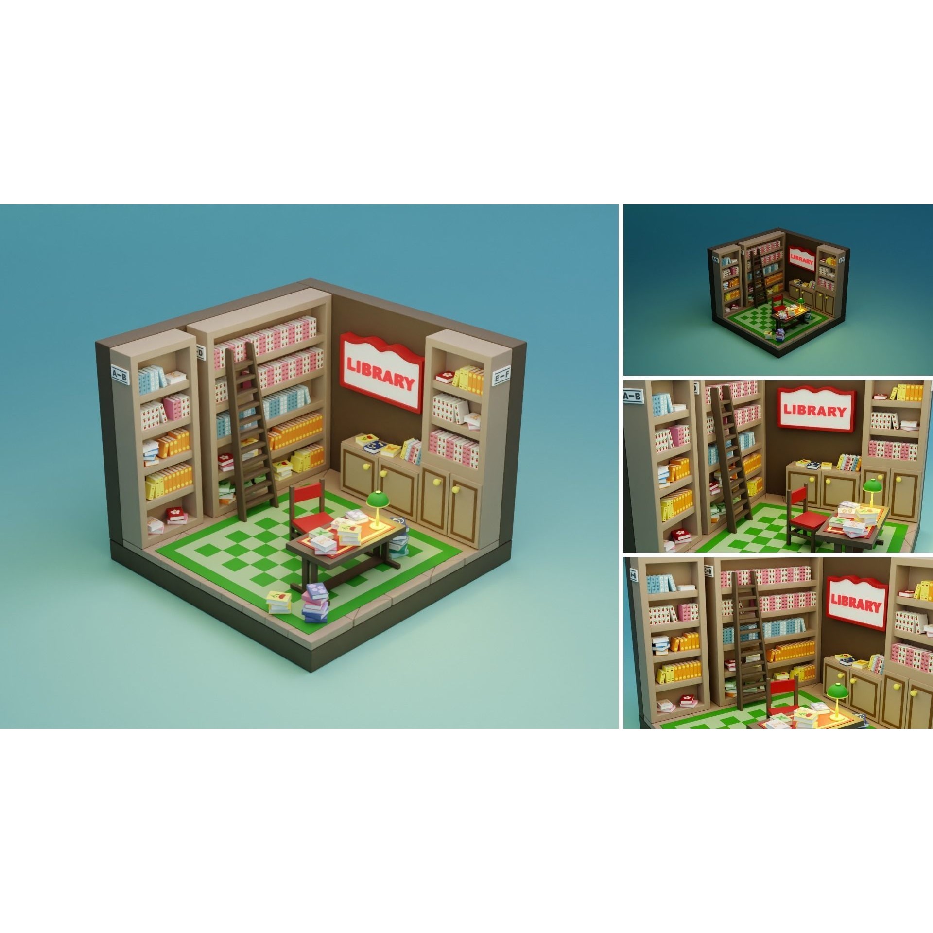 Cozy Cartoon Rooms 3D Model – Low Poly Interior Asset, FBX, OBJ - View 18