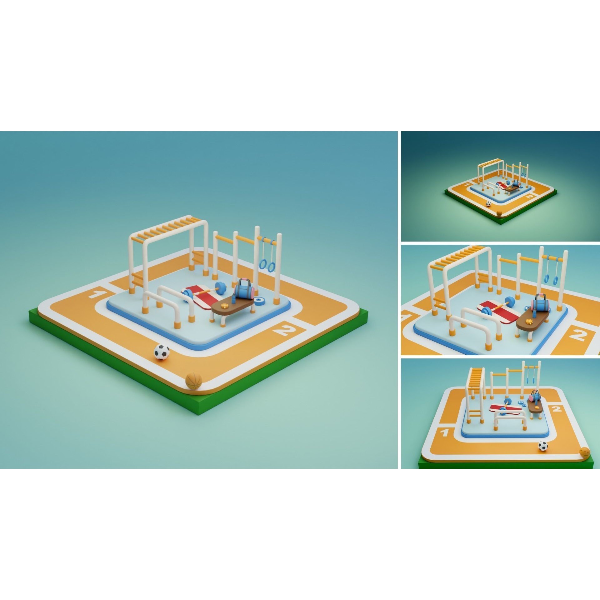 Cozy Cartoon Rooms 3D Model – Low Poly Interior Asset, FBX, OBJ - View 22