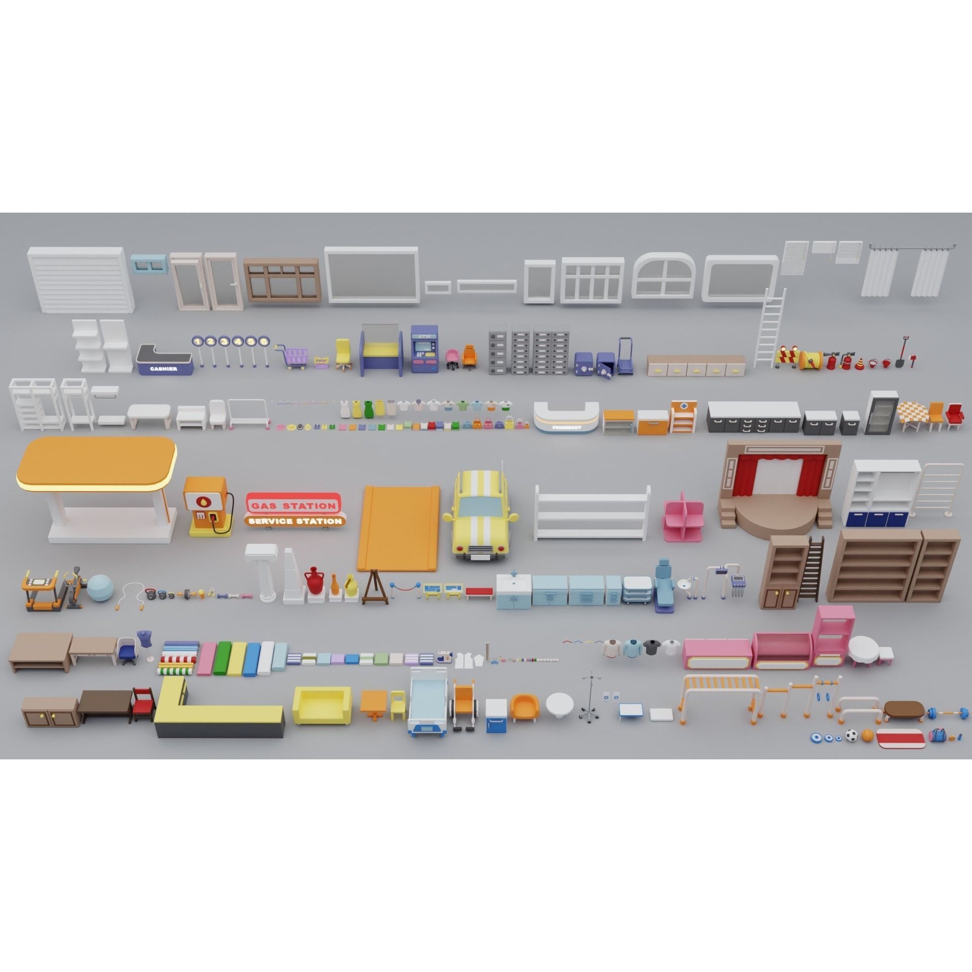 Cozy Cartoon Rooms 3D Model – Low Poly Interior Asset, FBX, OBJ - View 26