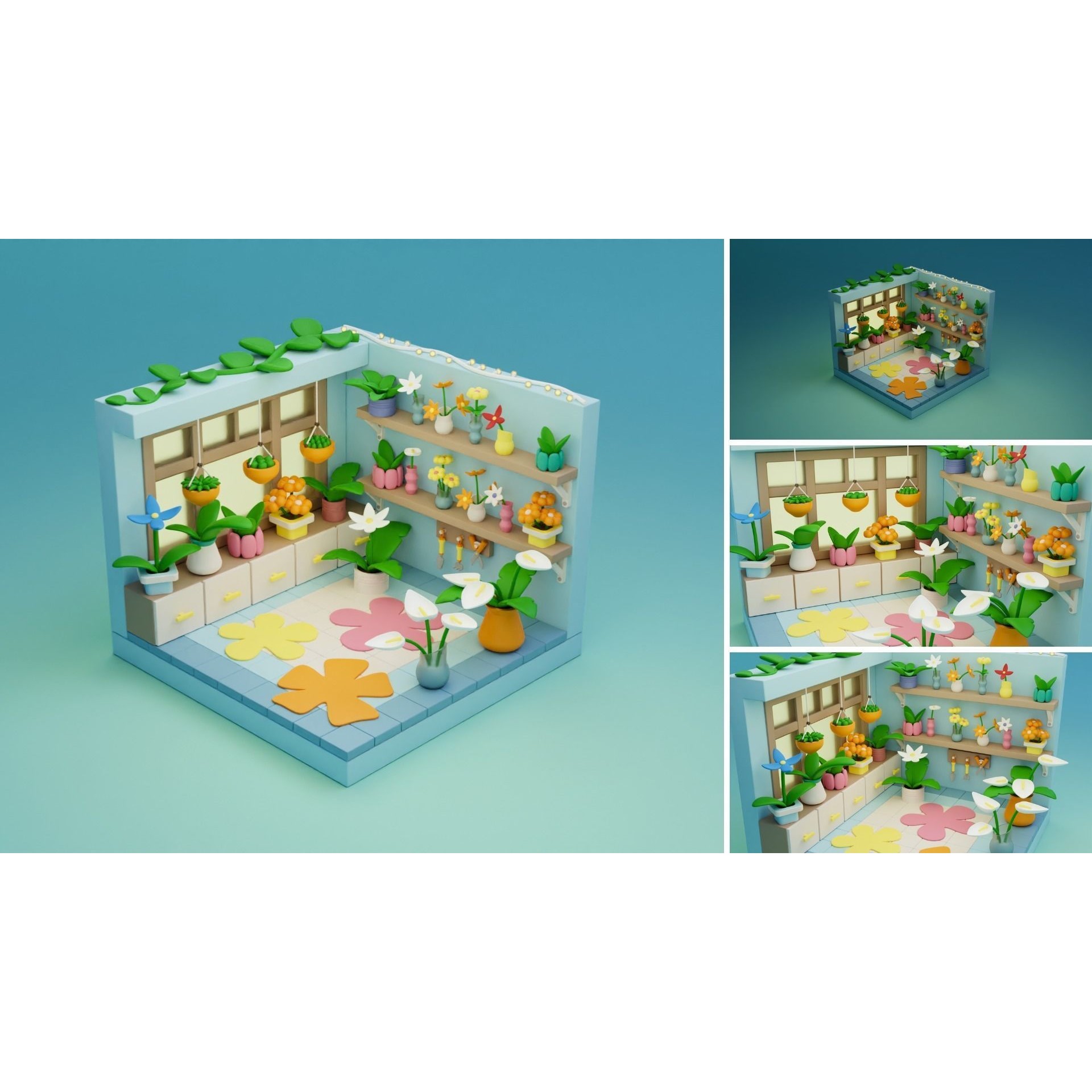 Cozy Cartoon Rooms 3D Model – Low Poly Interior Asset, FBX, OBJ - View 8