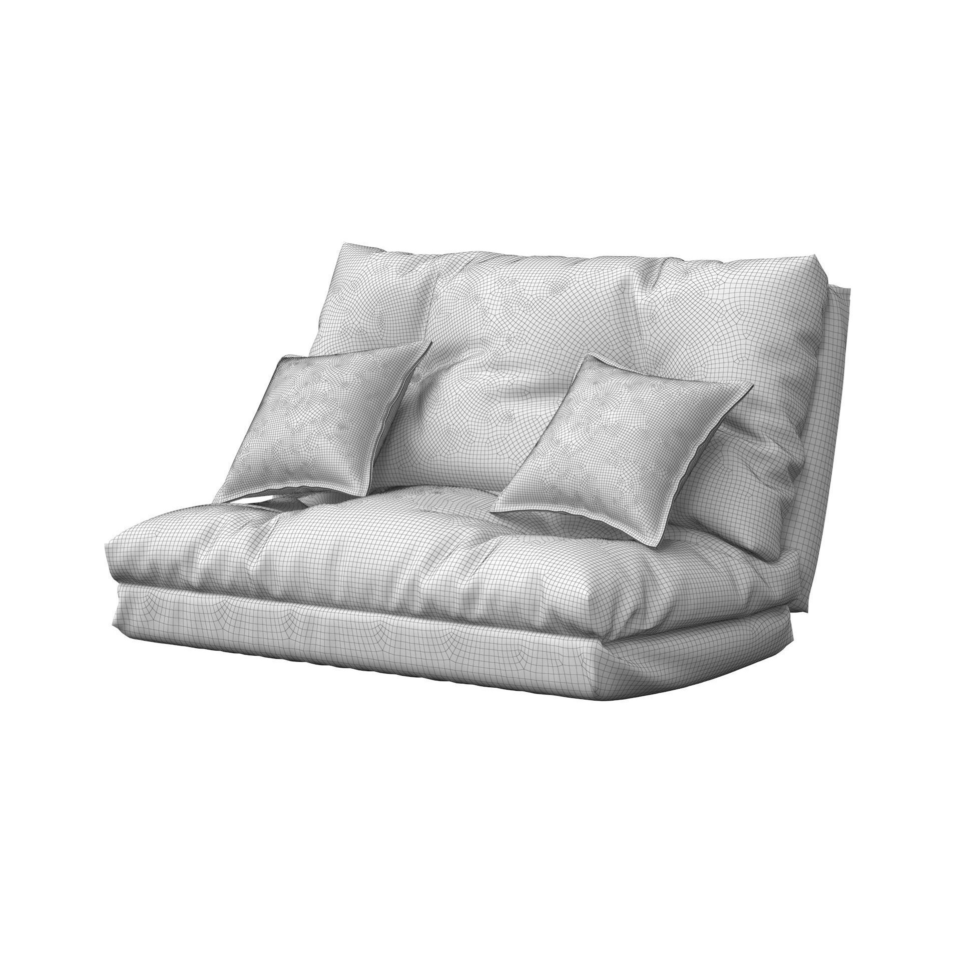 Sofa Bed 3D Model – Multifunctional Furniture Asset, FBX, OBJ - View 8