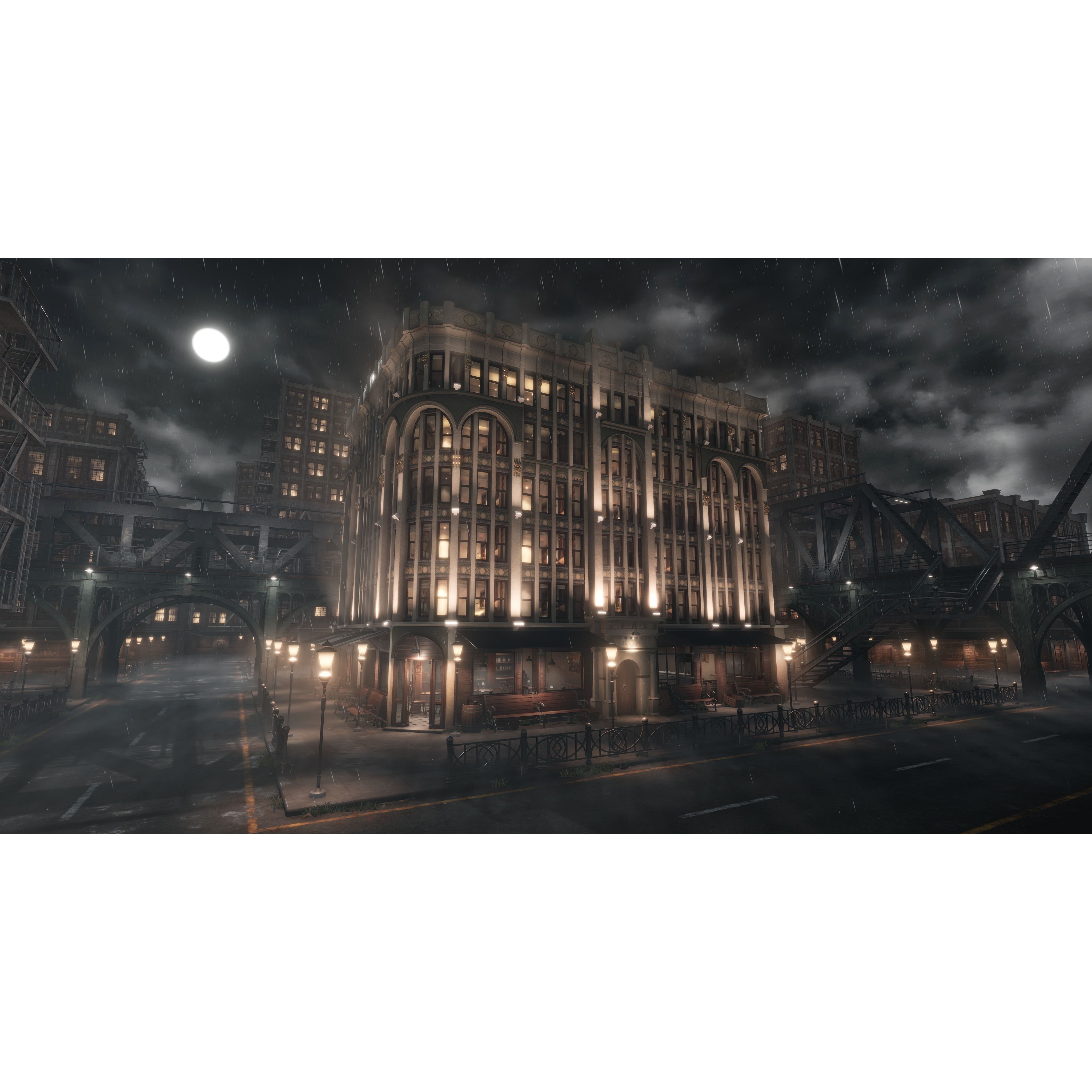 1900s Industrial Environment - Low-Poly Game-Ready 3D Model - View 3